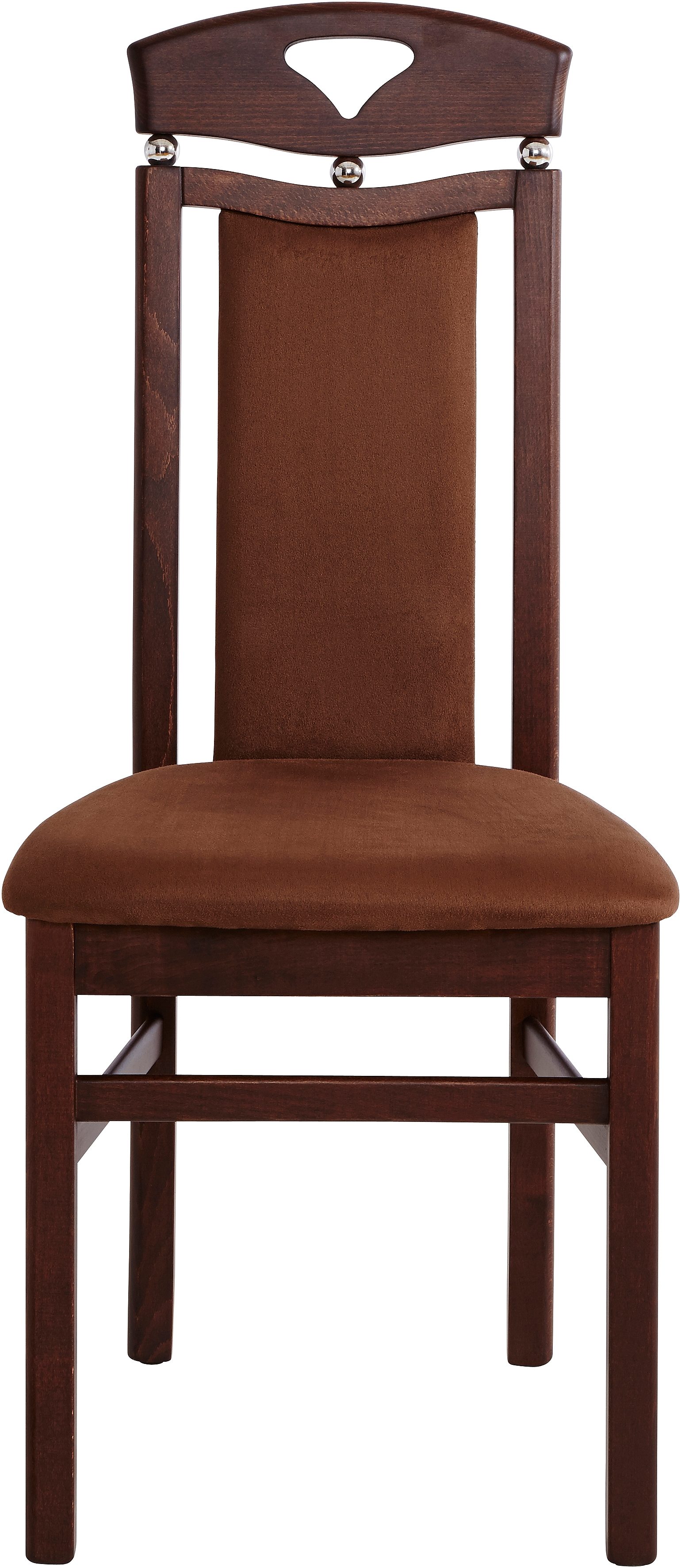 Home affaire Eetkamerstoel Berta keukenstoel Bekleding van microvezel, frame van massief beukenhout (set, 2 stuks)
