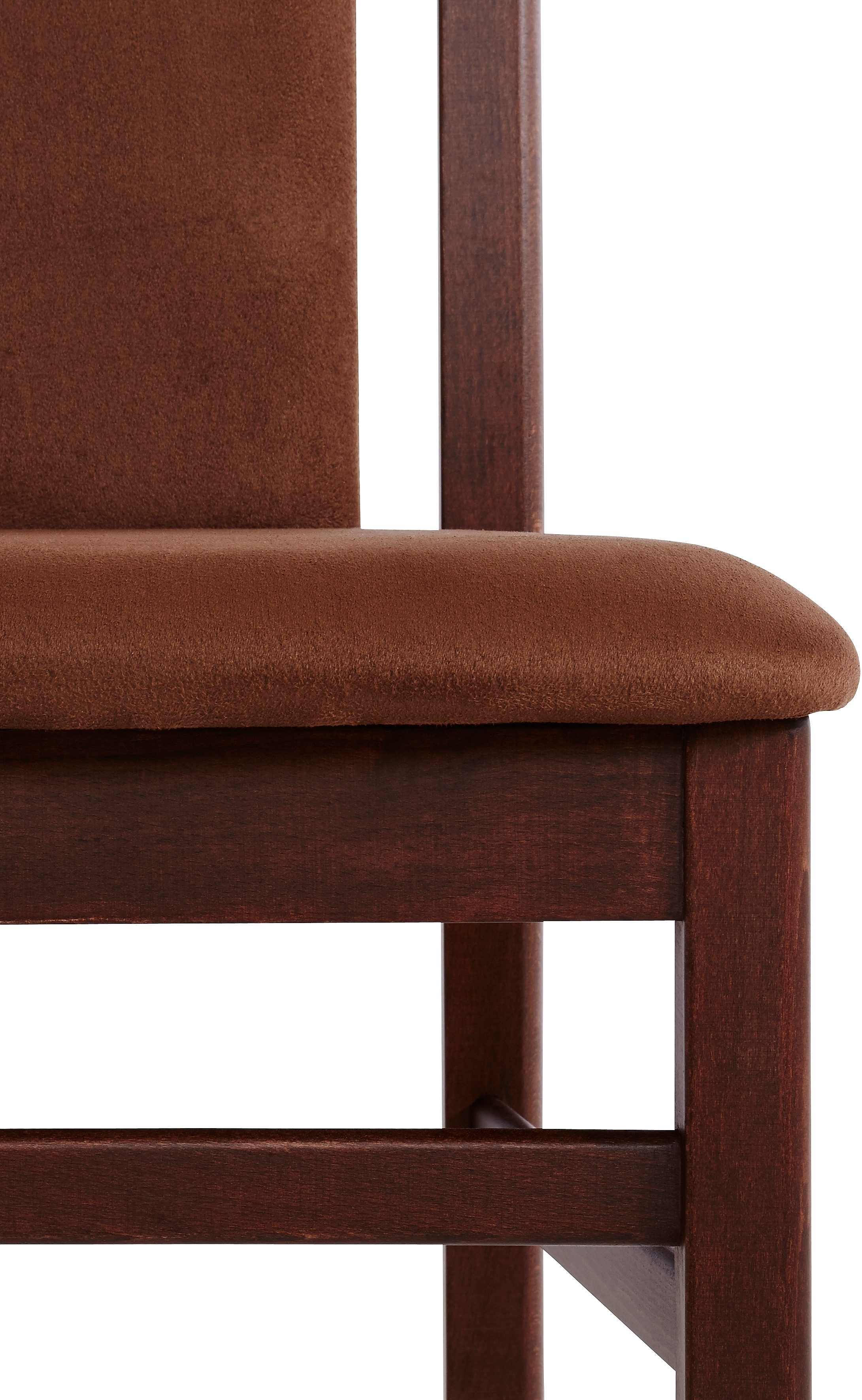 Home affaire Eetkamerstoel Berta keukenstoel Bekleding van microvezel, frame van massief beukenhout (set, 2 stuks)