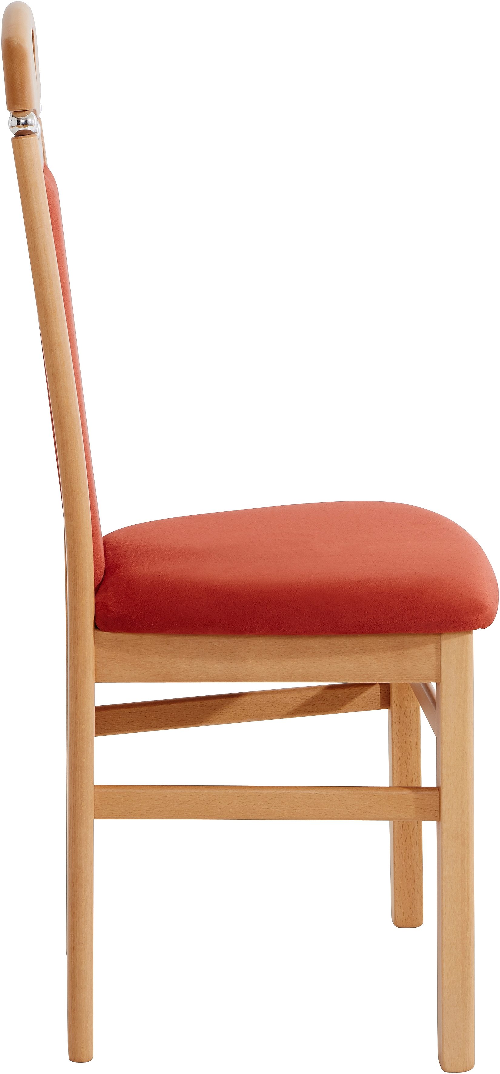 Home affaire Eetkamerstoel Berta keukenstoel Bekleding van microvezel, frame van massief beukenhout (set, 2 stuks)
