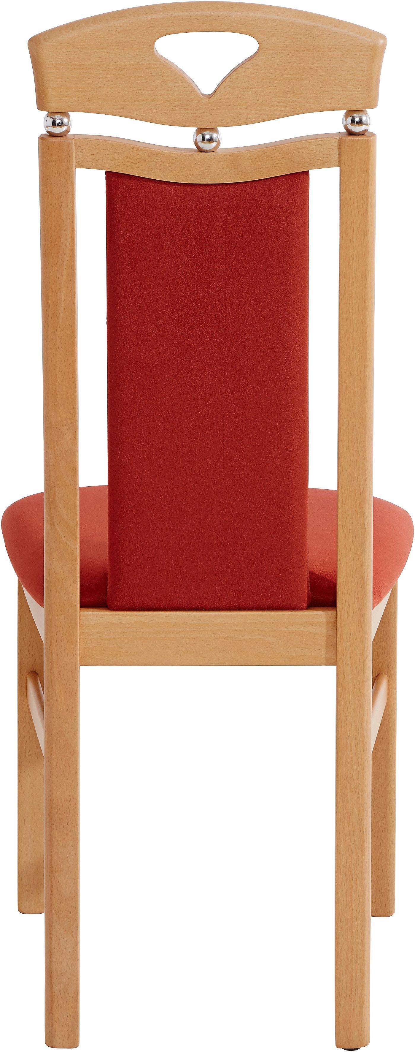 Home affaire Eetkamerstoel Berta keukenstoel Bekleding van microvezel, frame van massief beukenhout (set, 2 stuks)
