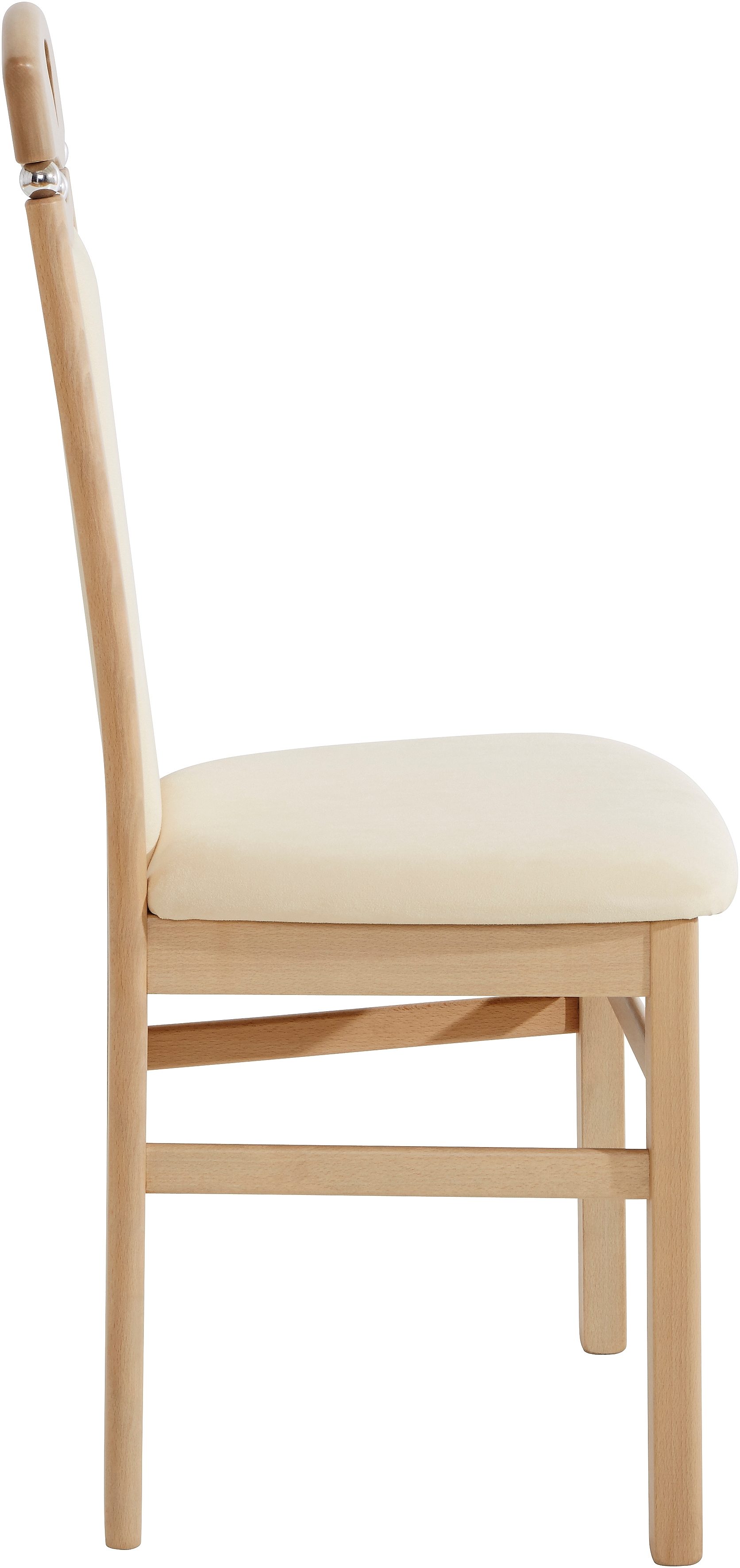 Home affaire Eetkamerstoel Berta keukenstoel Bekleding van microvezel, frame van massief beukenhout (set, 2 stuks)