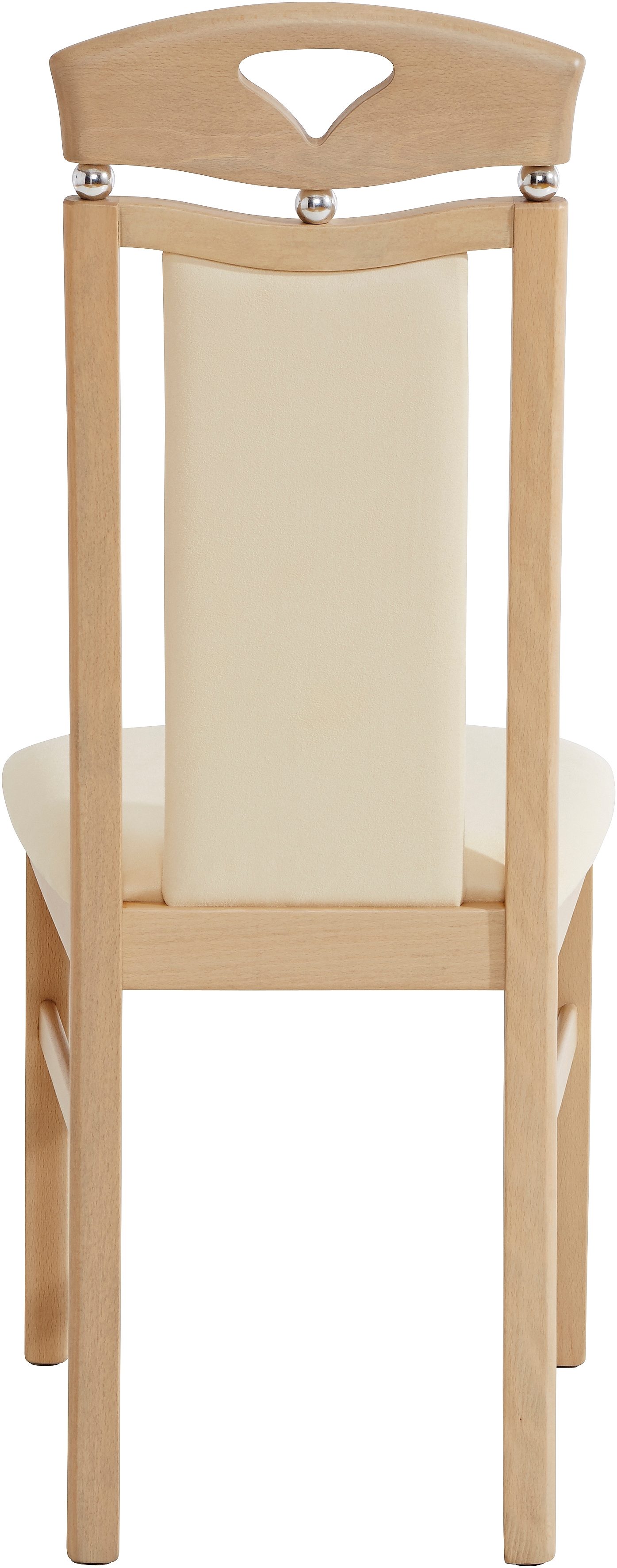 Home affaire Eetkamerstoel Berta keukenstoel Bekleding van microvezel, frame van massief beukenhout (set, 2 stuks)