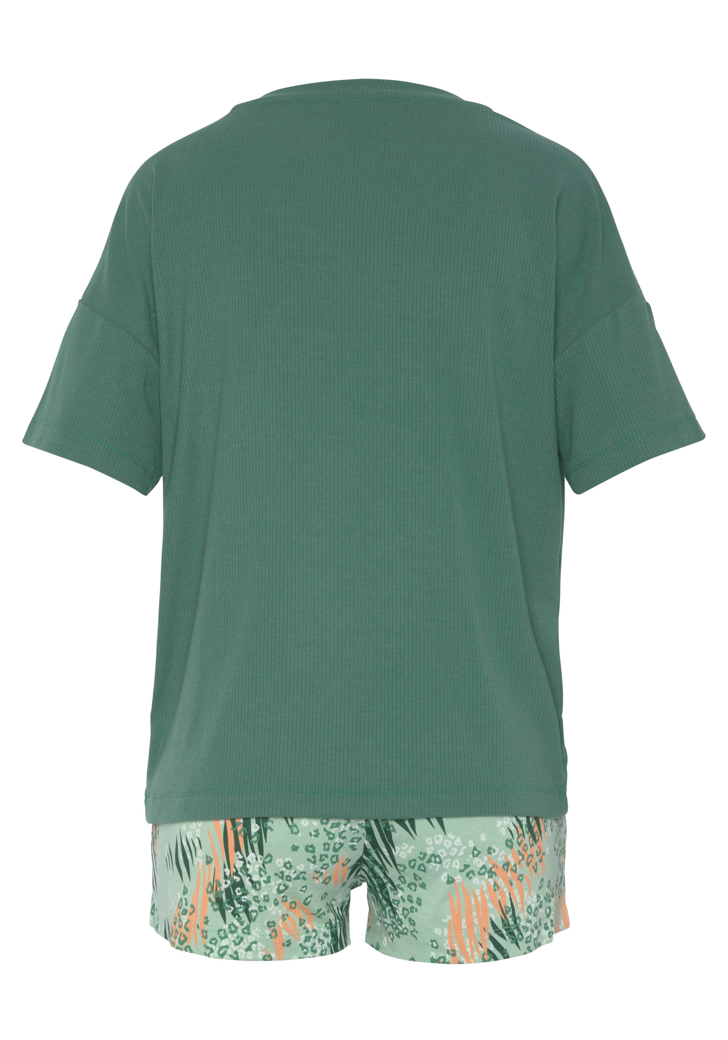 Vivance Dreams Shortama met abstracte natuurprint (2-delig)