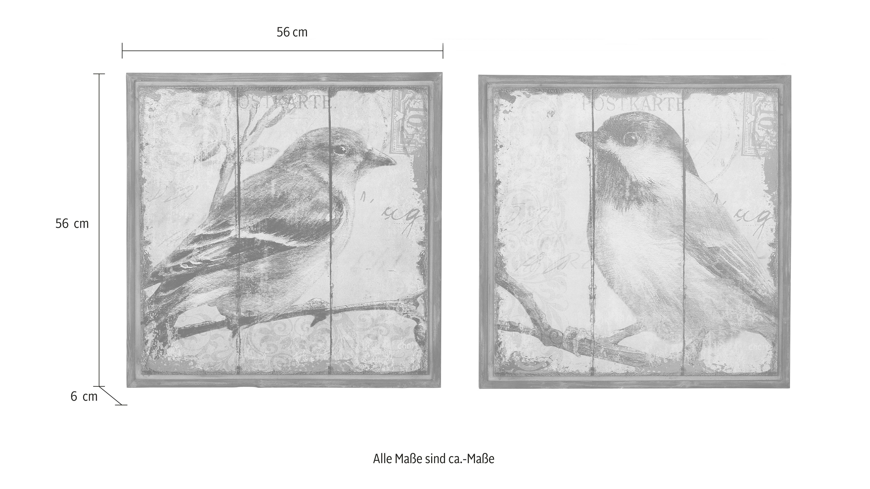 HOFMANN LIVING AND MORE Wanddecoratie Vogel Dierenmotief (set, 2 stuks) (set)