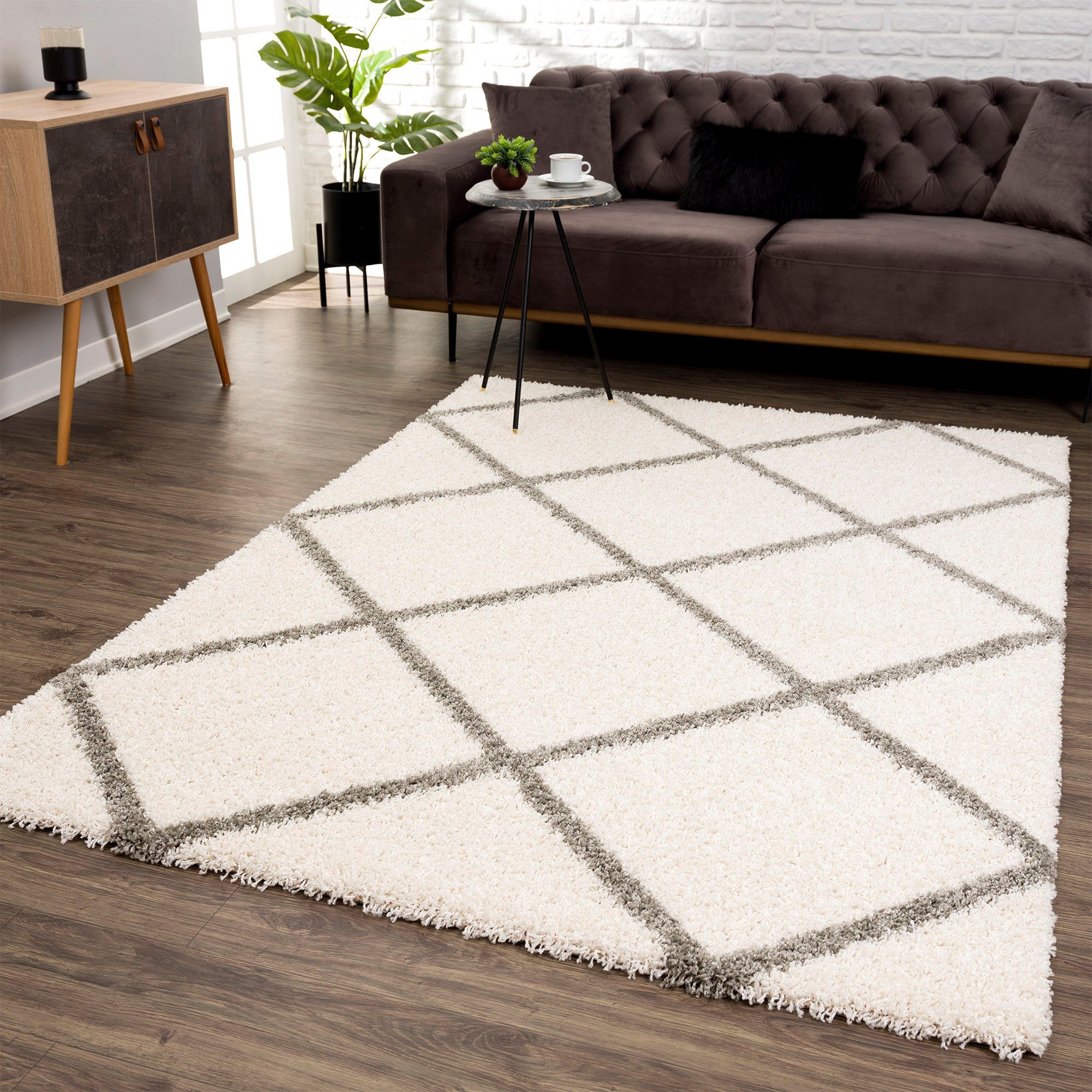 SANAT HALI Hoogpolig vloerkleed Madrid Woonkamer, lange pool, shaggy-vloerkleed
