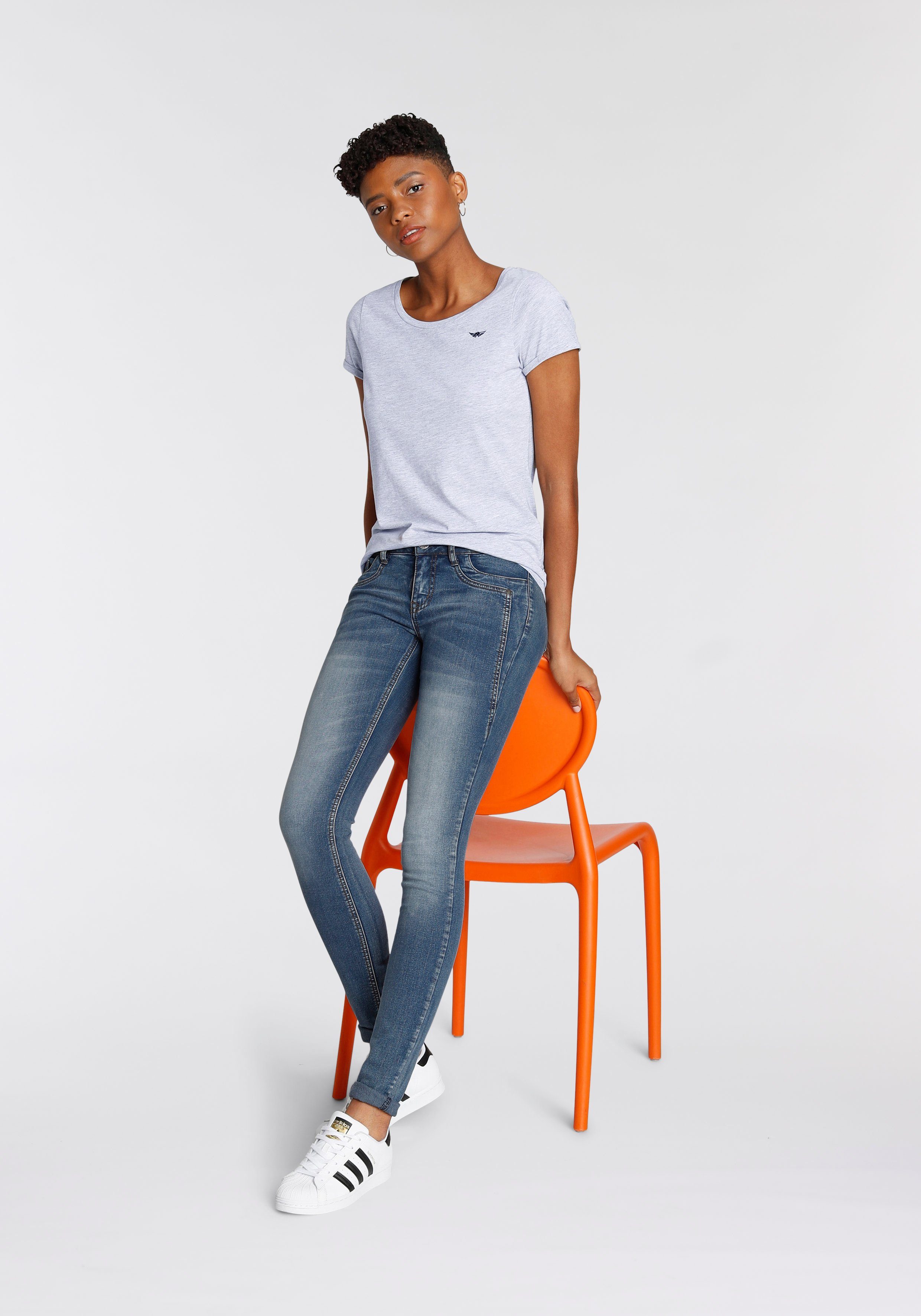 Arizona Skinny fit jeans Met geren extra-strakke been snit, lage taille