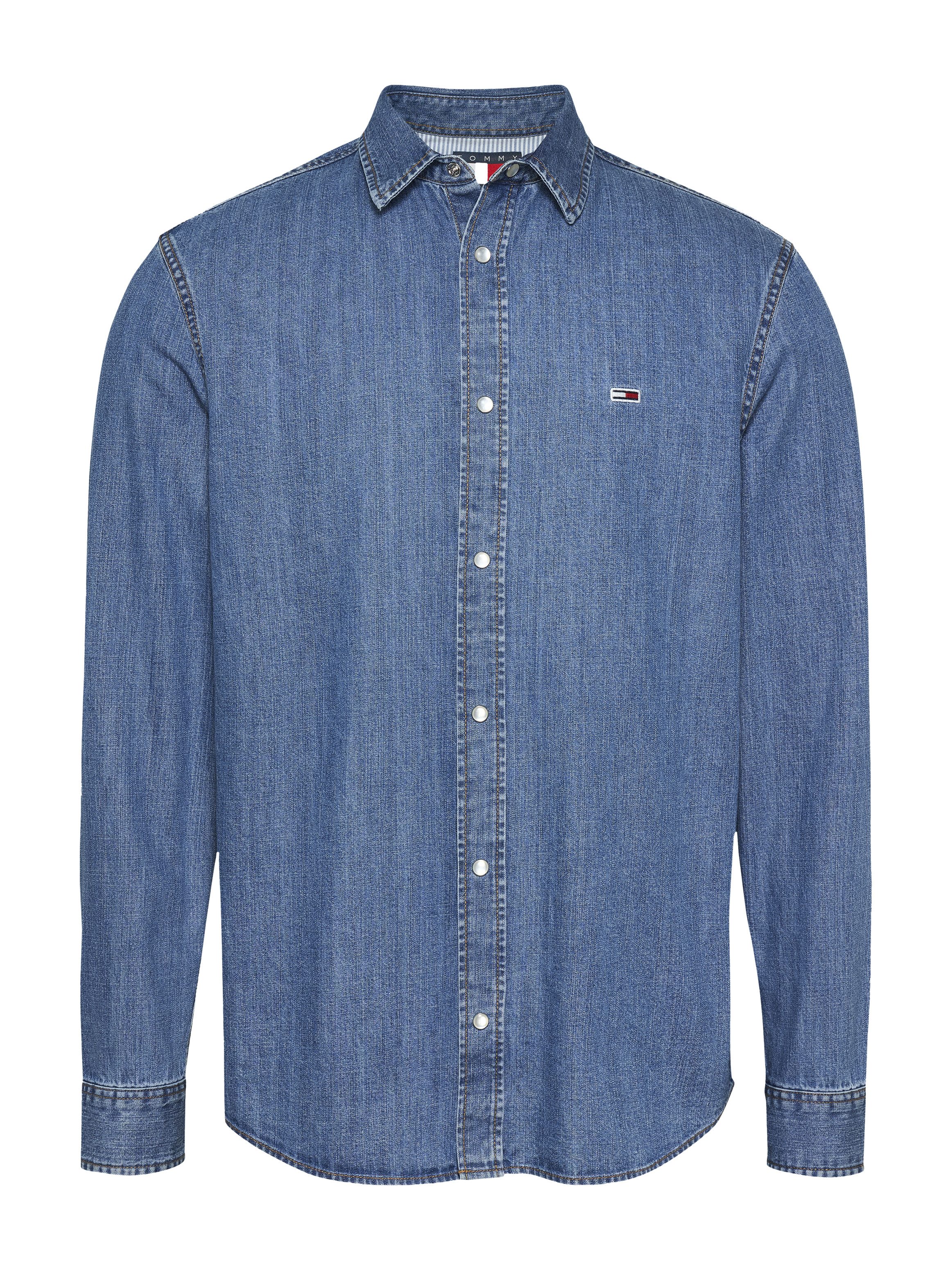TOMMY Jeans overhemd RGLR FIT SHIRT MID BLUE