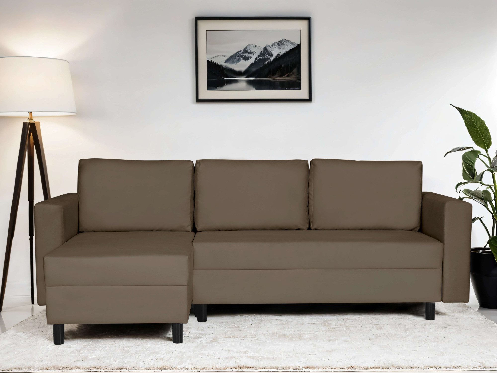 INOSIGN Hoekbank GLENOE slaapbank met bedlade, ottomane aan beide zijden te monteren L-vorm, afmetingen B/D/H: 230/135/84,5 cm, velvet & zachte