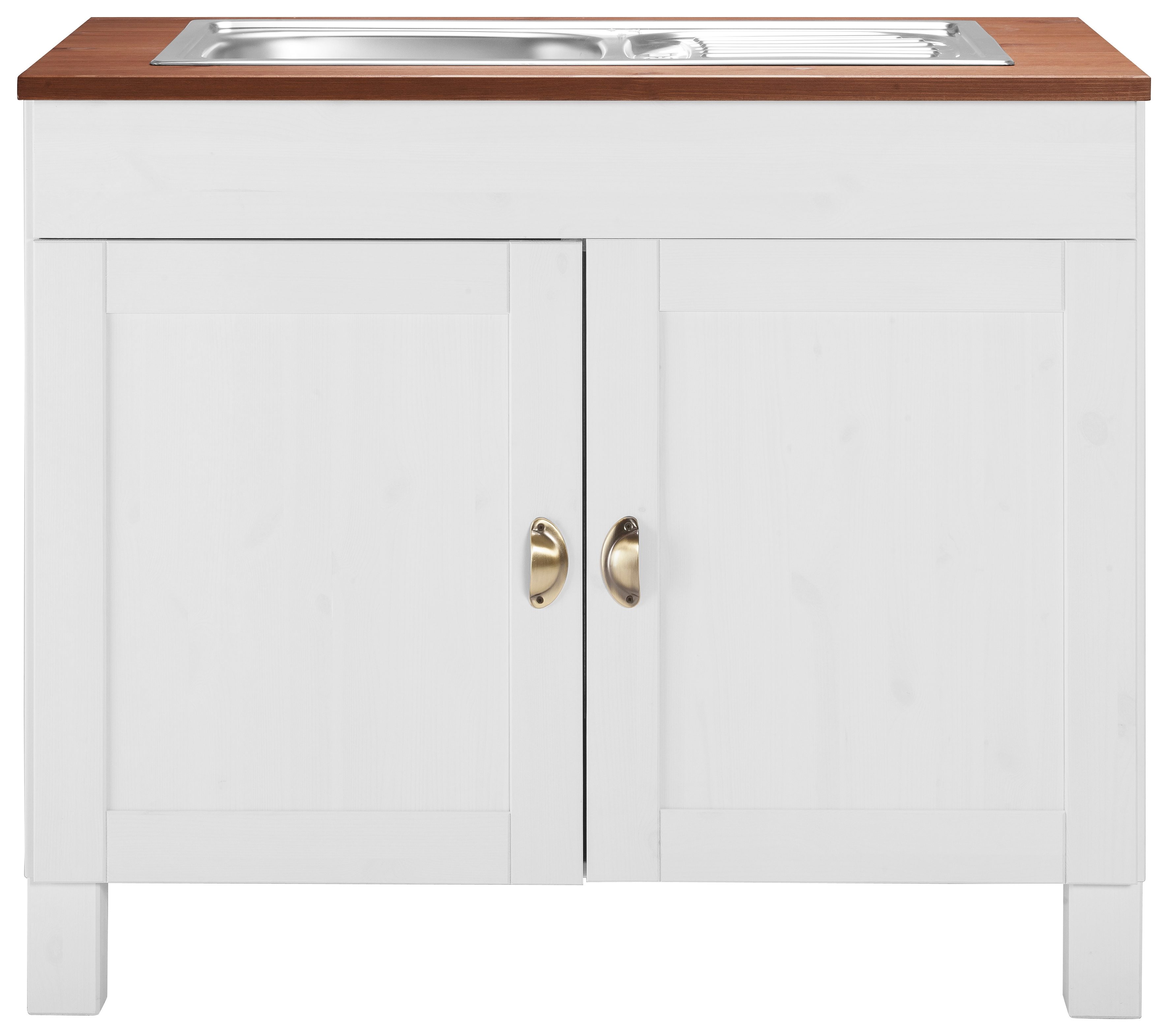 Home affaire Gootsteenkast Oslo 100 cm breed, in 2 diepten, inclusief inbouwspoelbak van edelstaal