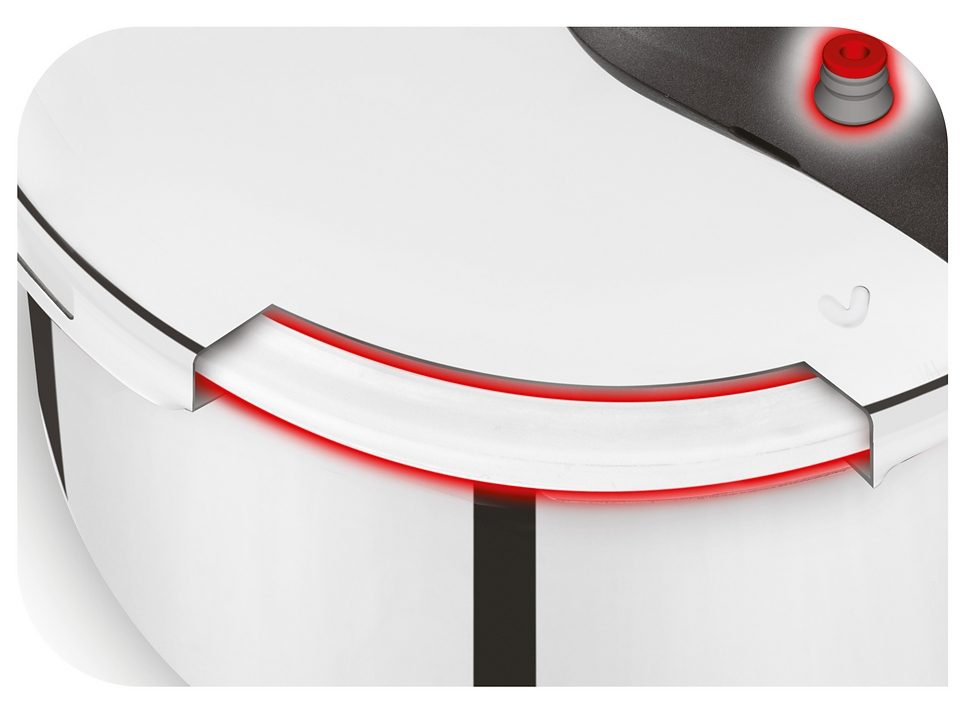 Tefal Snelkookpan Secure 5 Neo, stoompan inductie, inhoud 6L 5-voudig veiligheidssysteem, geschikt voor alle soorten fornuizen, p25307