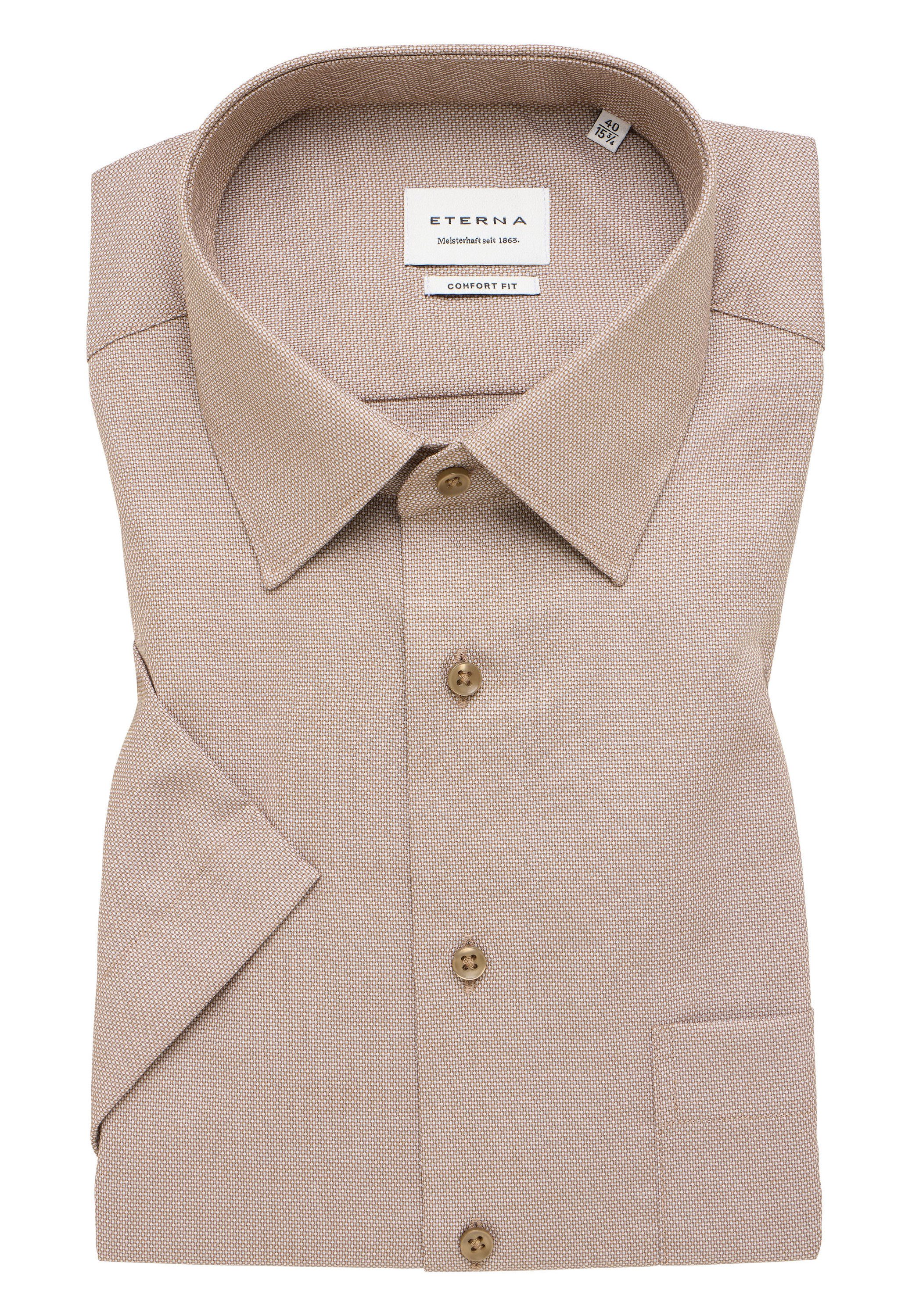 Eterna Overhemd met korte mouwen Comfort fit NON IRON (strijkvrij)