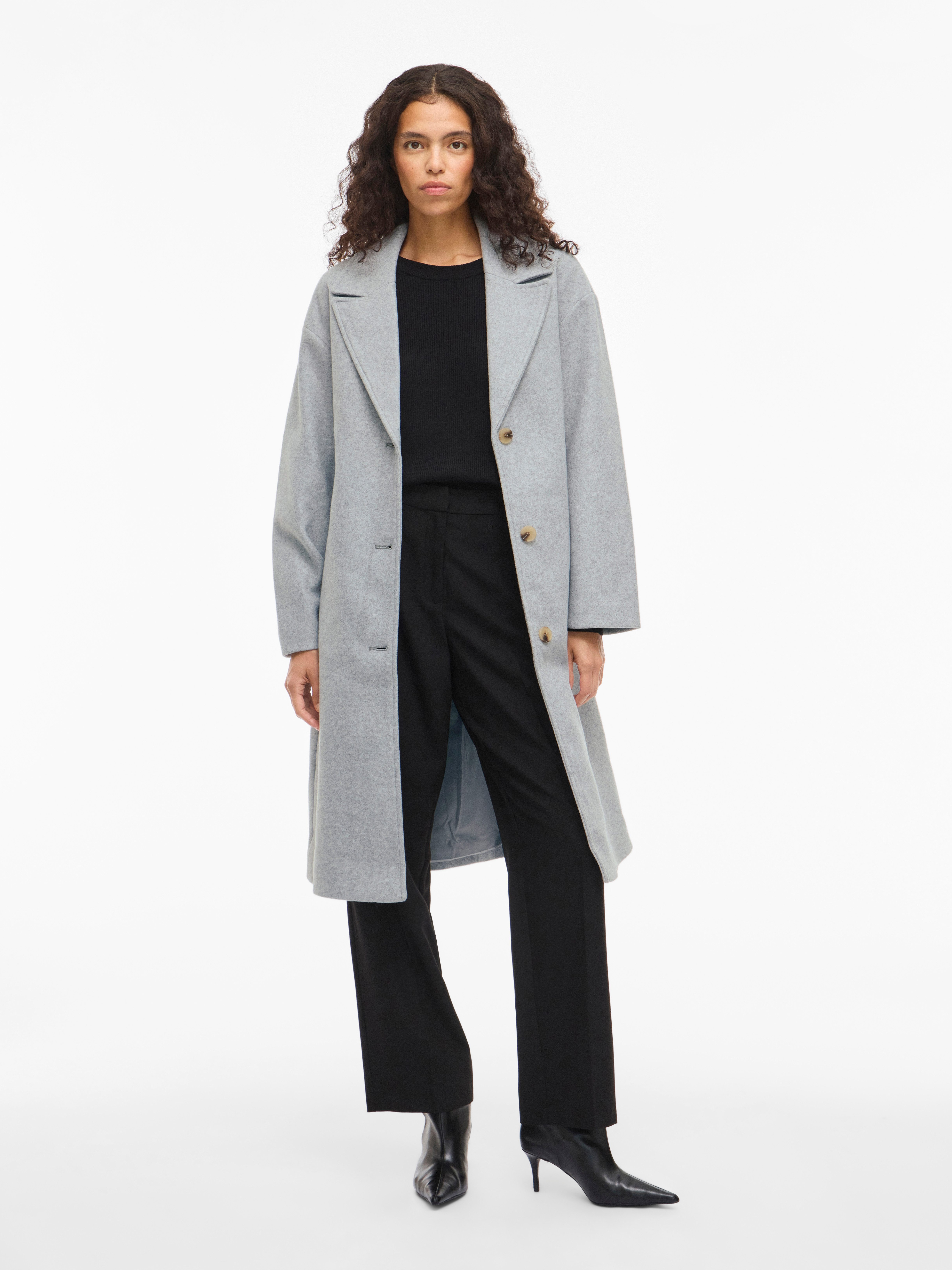 Vila Lange jas VICLAUDIA L/S LONG COAT - NOOS