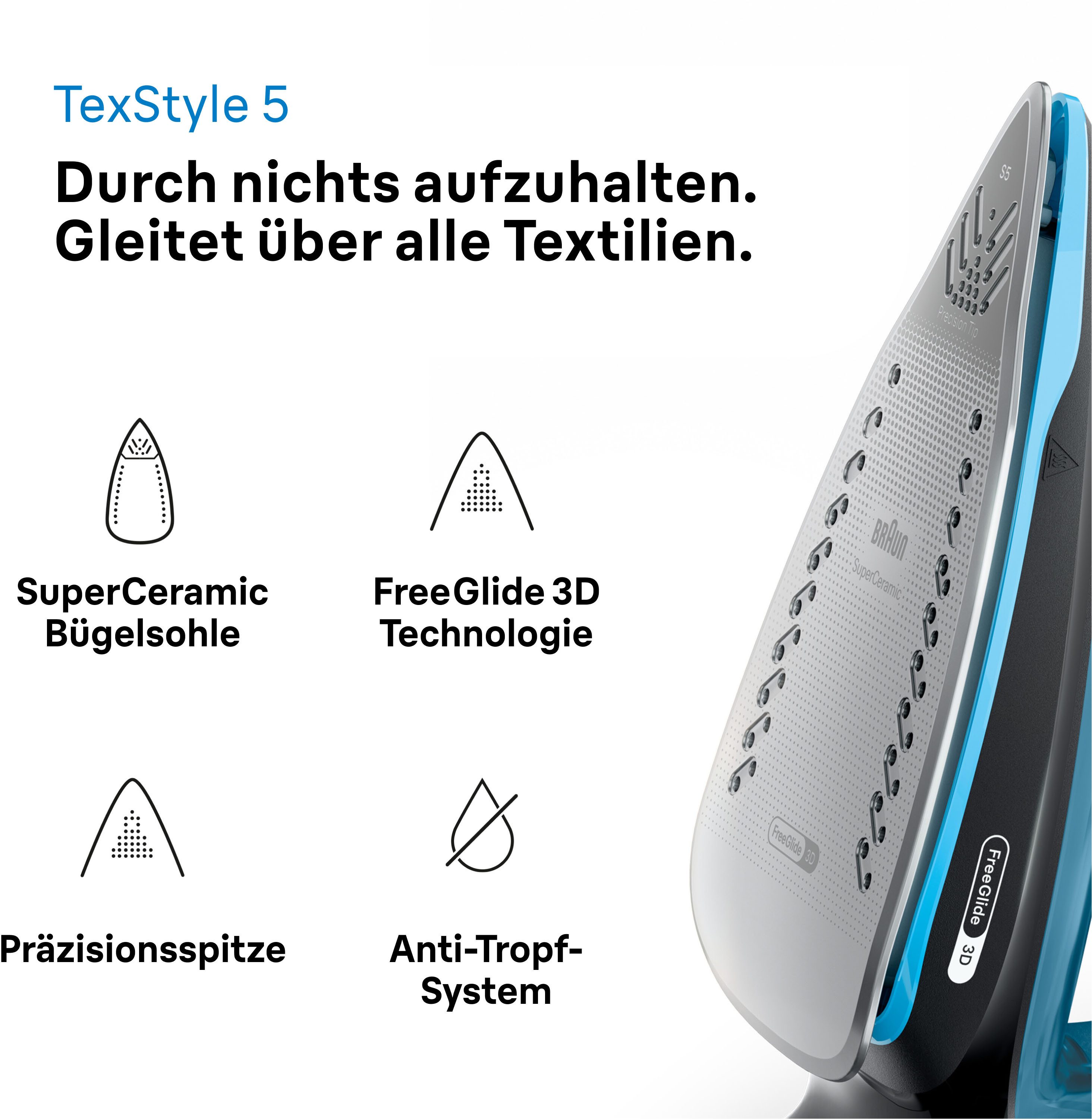 Braun Stoomstrijkijzer TexStyle 5 SI 5256 BL
