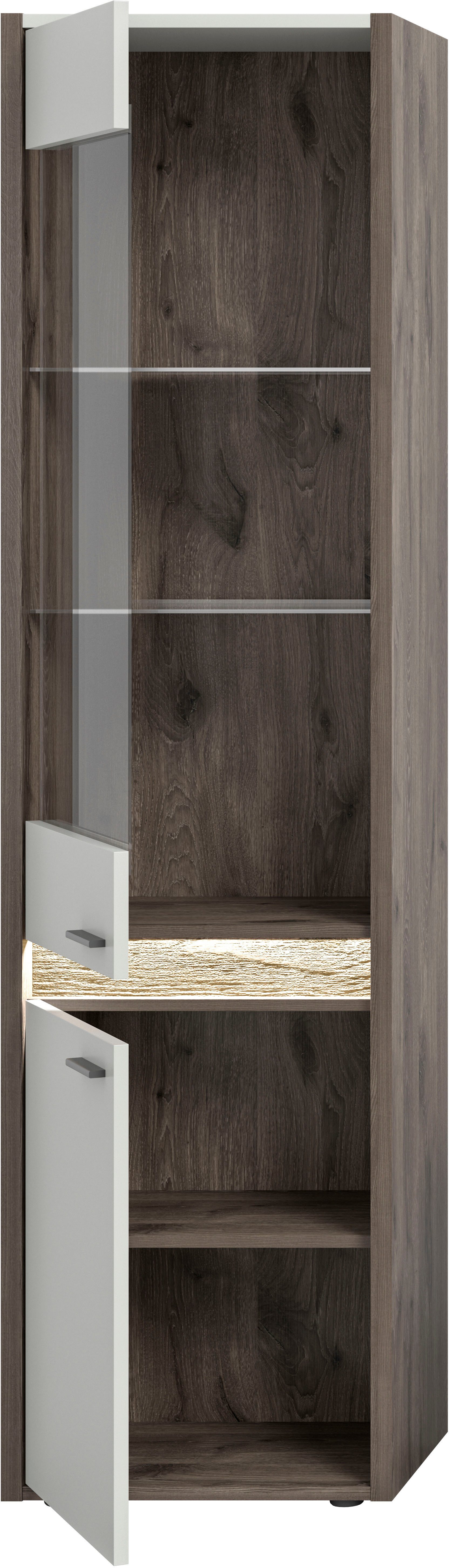 INOSIGN Vitrinekast Treviso, Hoogte 198 cm, incl. Frontverlichting, 2 deuren, 2 Glasplanken