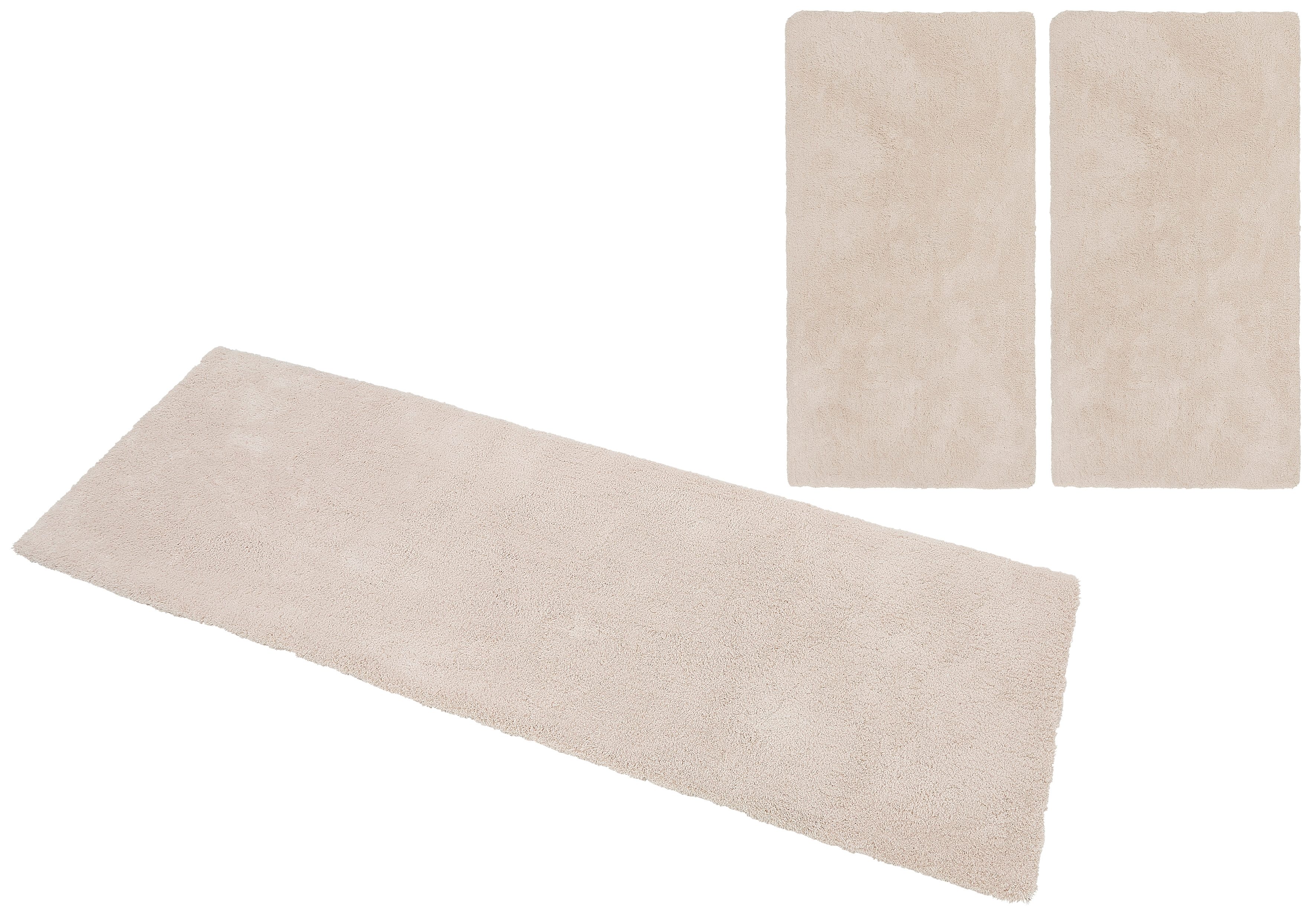 my home Set slaapkamerkleedjes met hoge pool Microvezeltapijt Magong, bijzonder zacht, zeer fijne pool uni, unikleurig slaapkamerkleed, loperset, slaapkamer, kinderkamer