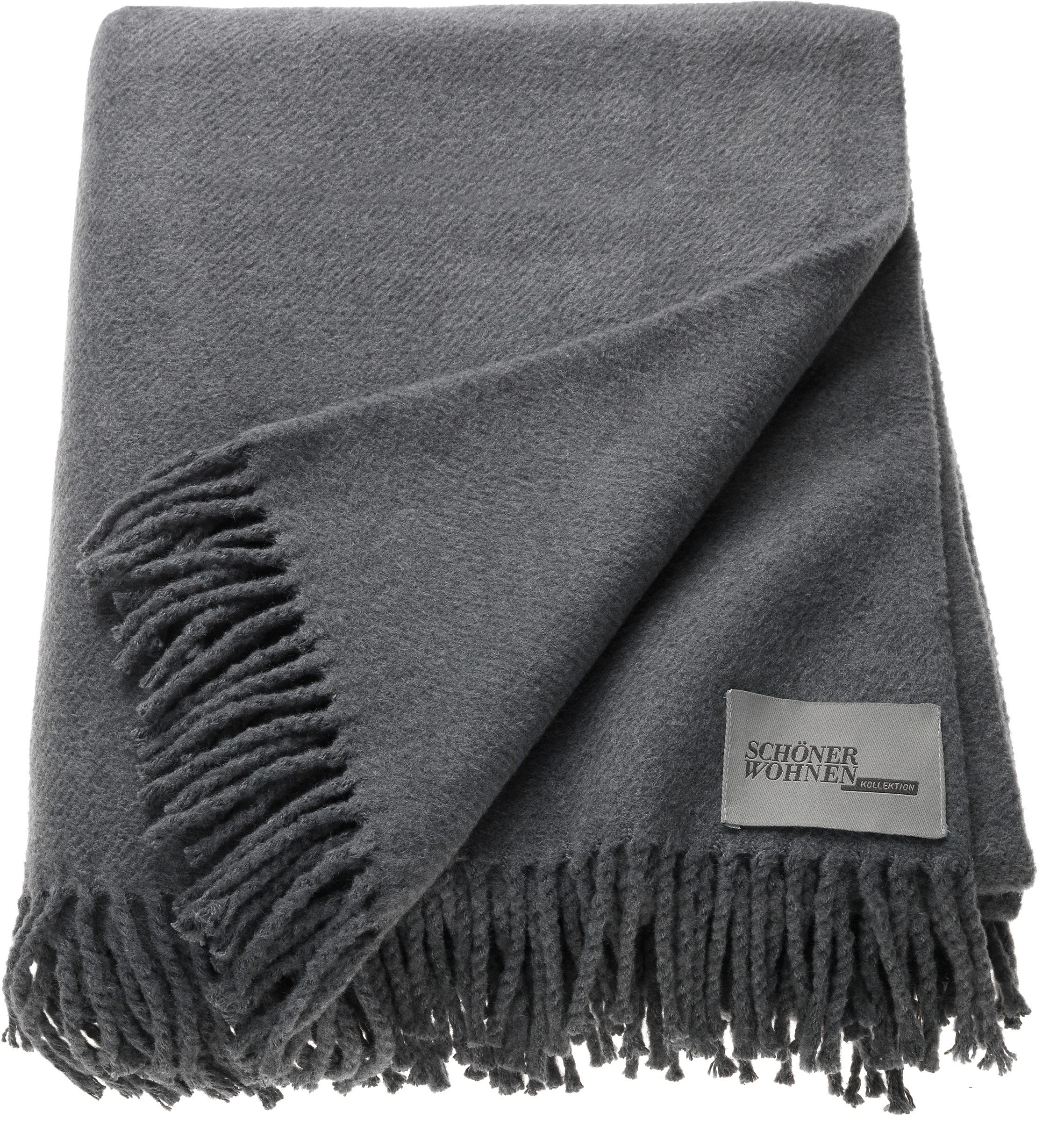 SCHÖNER WOHNEN-KOLLEKTION Deken BASICS met franje, knuffeldeken