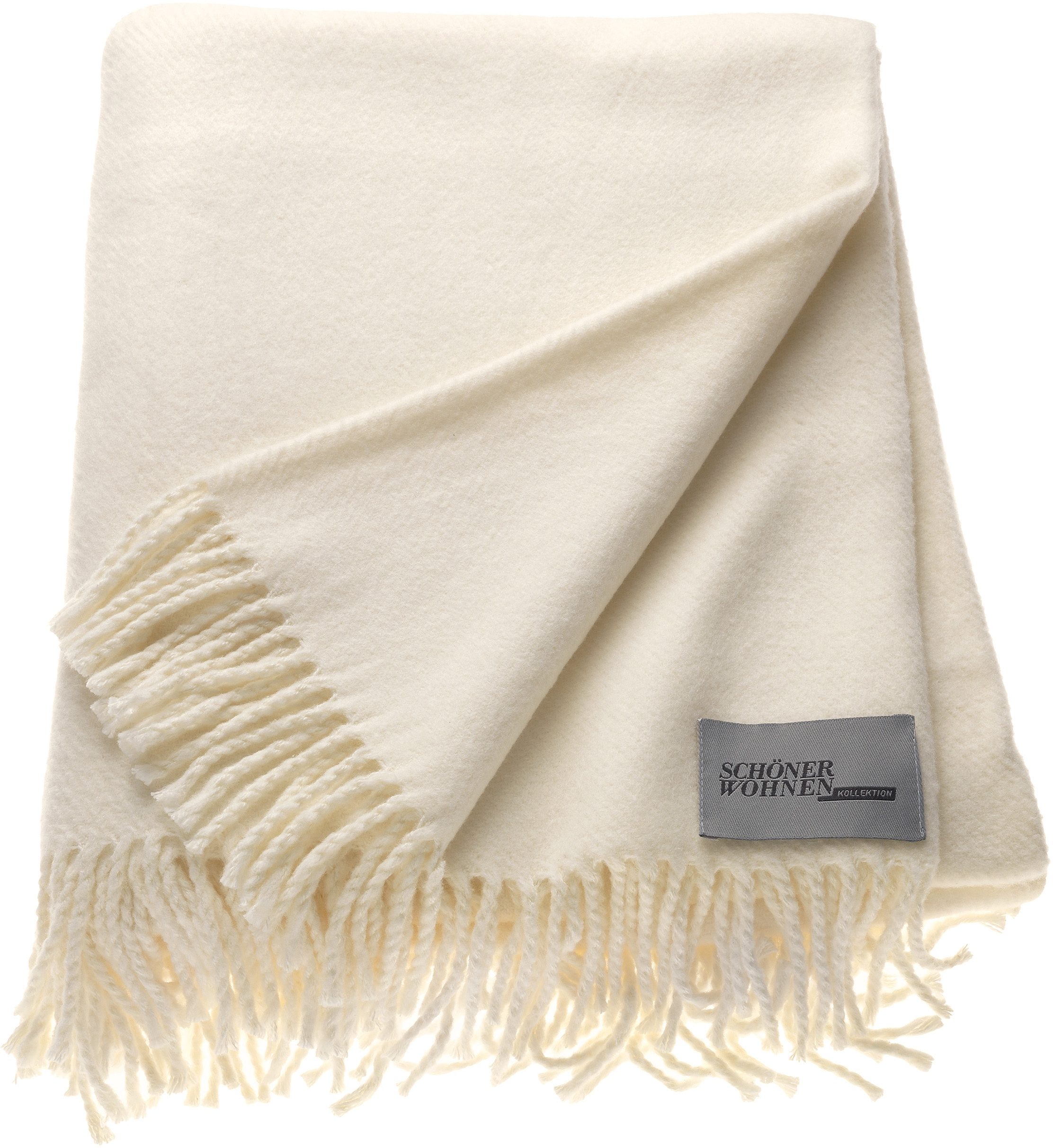 SCHÖNER WOHNEN-KOLLEKTION Deken BASICS met franje, knuffeldeken