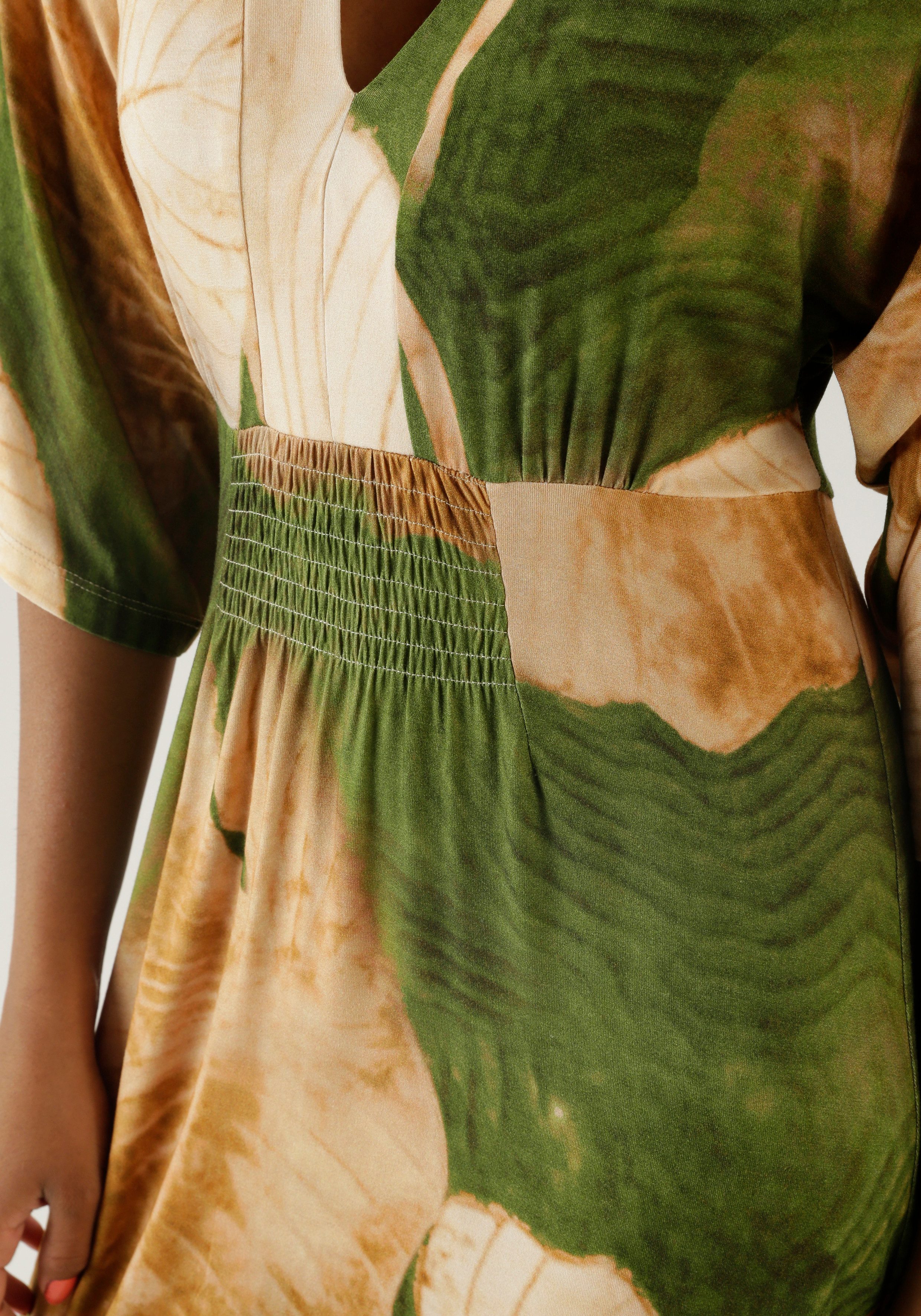Aniston SELECTED Maxi-jurk met wijde 3 4-mouwen nieuwe collectie