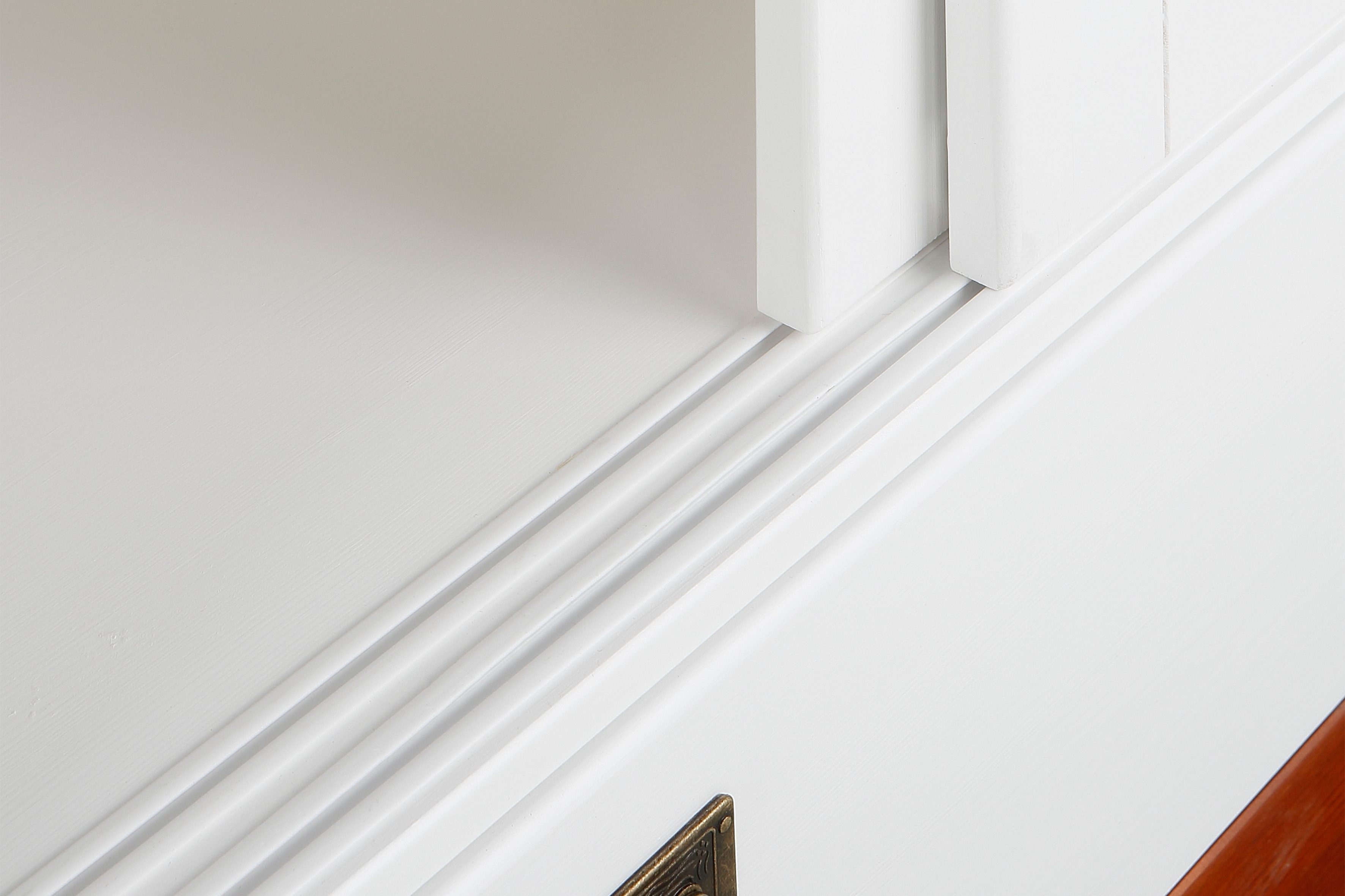 Home affaire Schuifdeurkast Konrad, landelijke stijl, rustiek, met lades + spiegel, kassettes massief dennenhout, fsc®-gecertificeerd, messing handgrepen, verschillende varianten