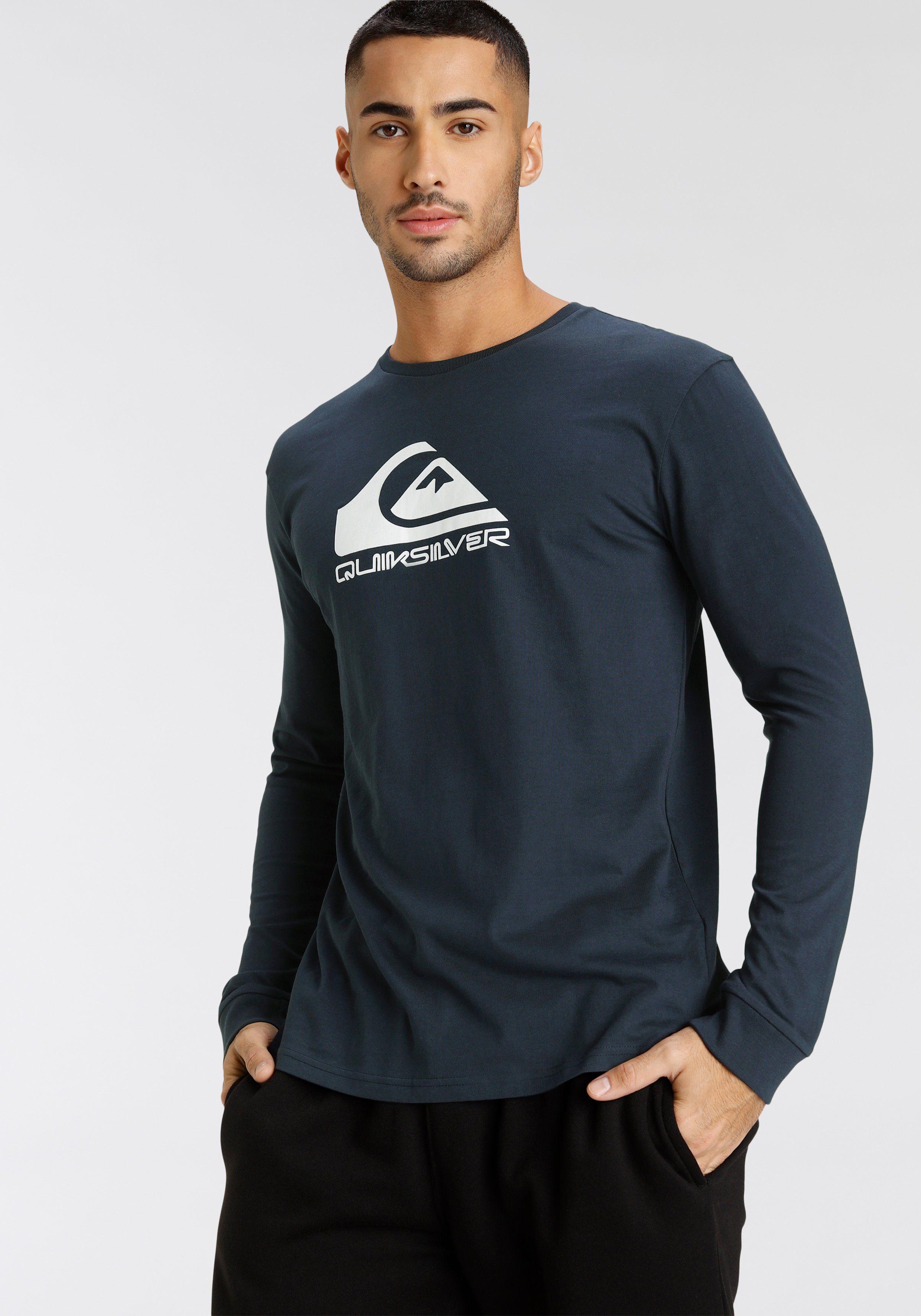 Quiksilver Shirt met lange mouwen Heren dubbelpak met logoprint (set, 2-delig)