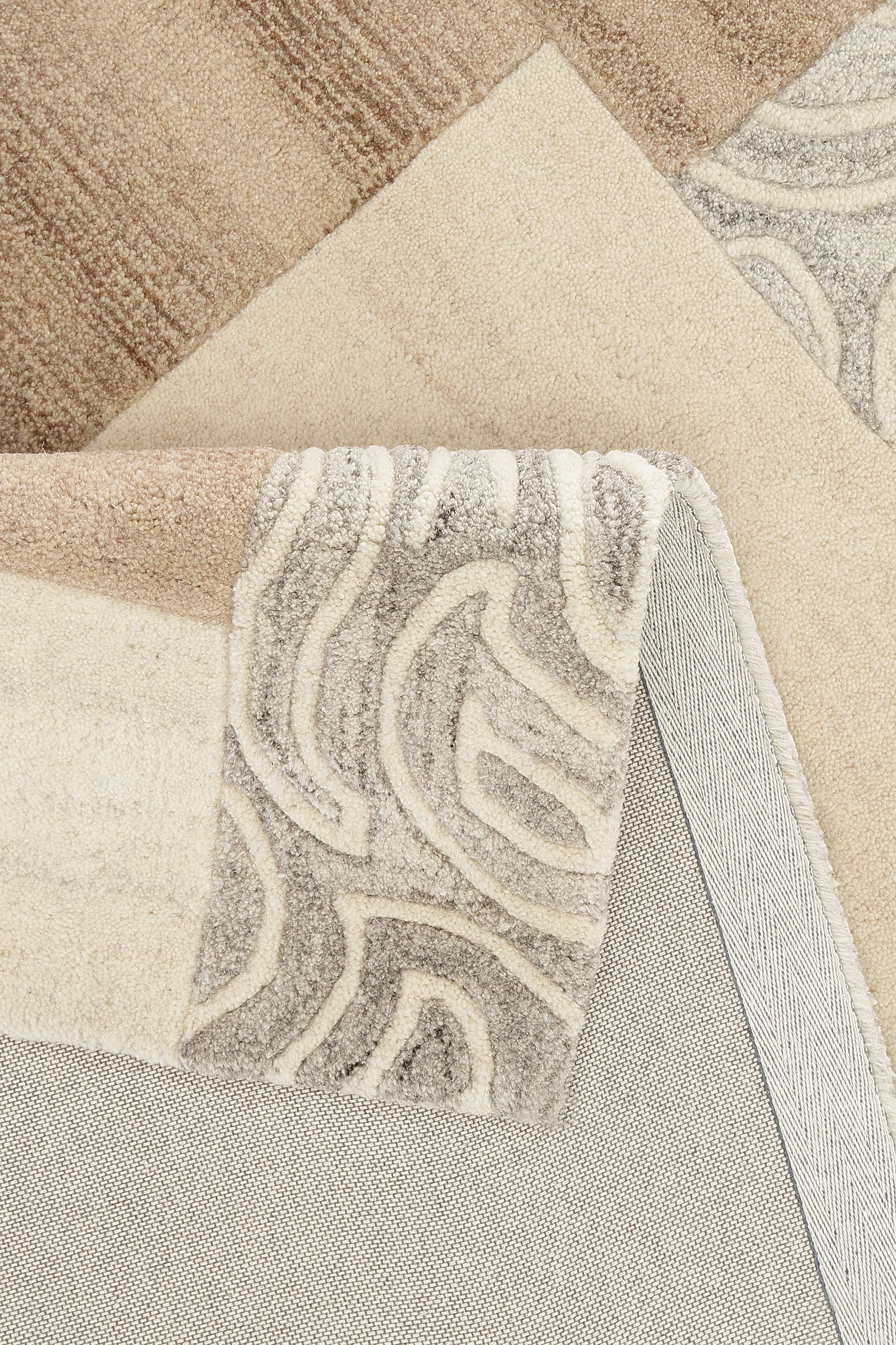 THEKO Wollen kleed Lola, wol, handgemaakt, patchwork ontwerp, handgetufted