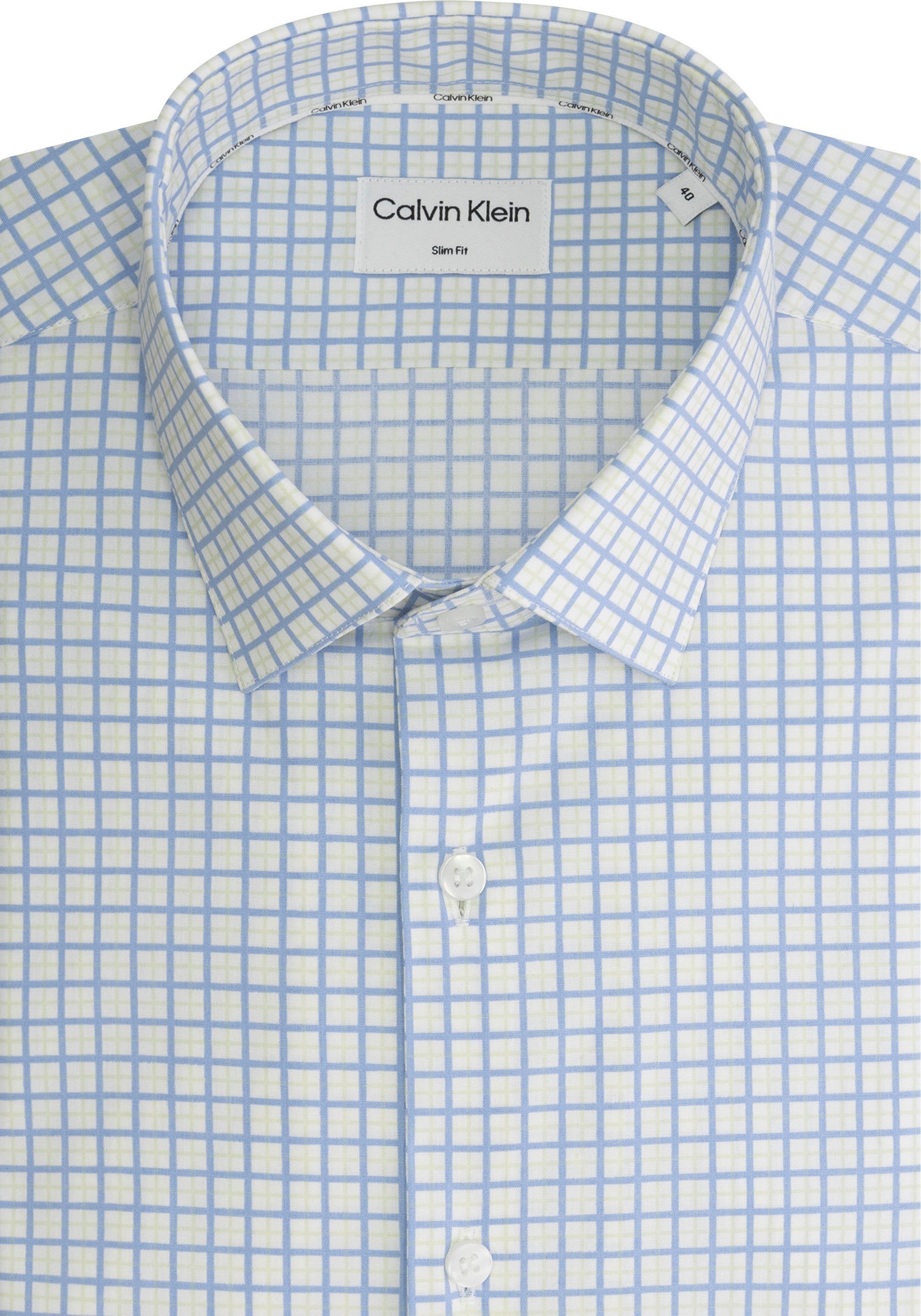 Calvin Klein Overhemd met lange mouwen POPLIN CHECK PRINT SLIM SHIRT