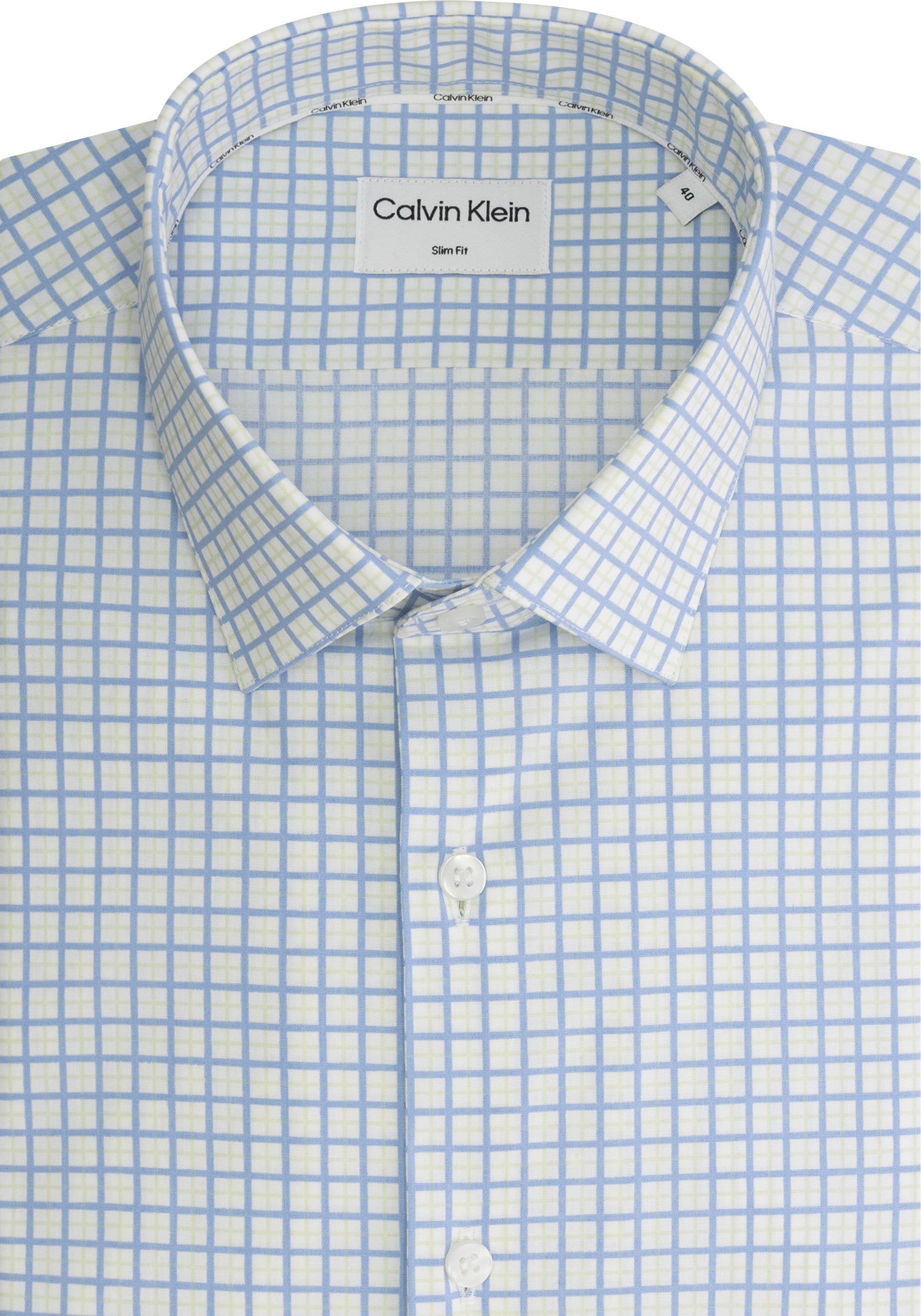 Calvin Klein Overhemd met korte mouwen POPLIN CHECK PRINT SLIM SHIRT