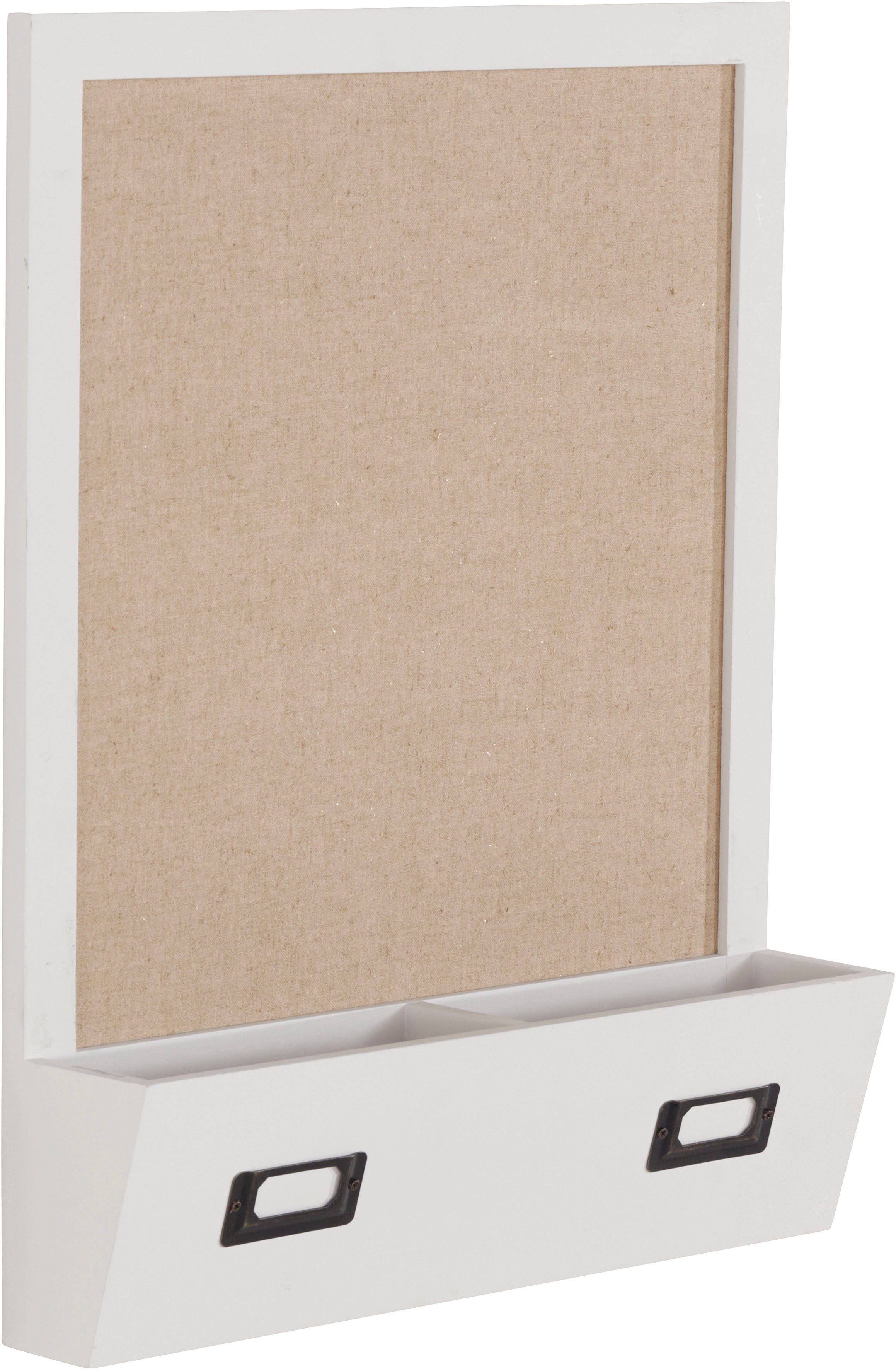 my home Prikbord Memobord met opbergruimte, FSC-gecertificeerd prikborden maat 40x9,5x51,5 cm wit