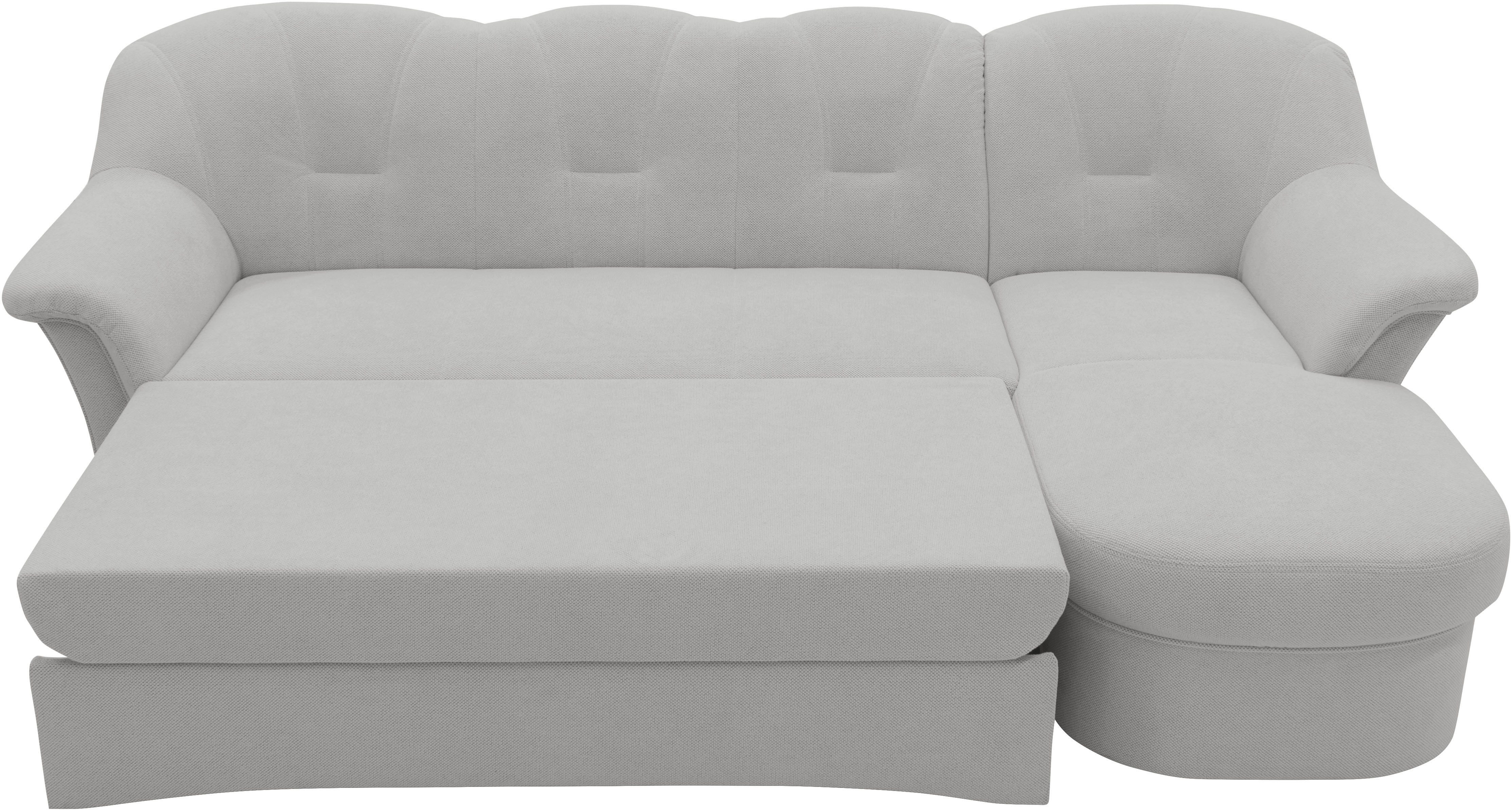 DOMO collection Hoekbank Flores slaapbank, B/D/H: 233/142/86 cm, L-vorm naar keuze met slaapfunctie, naar keuze met binnenvering, ook in leer