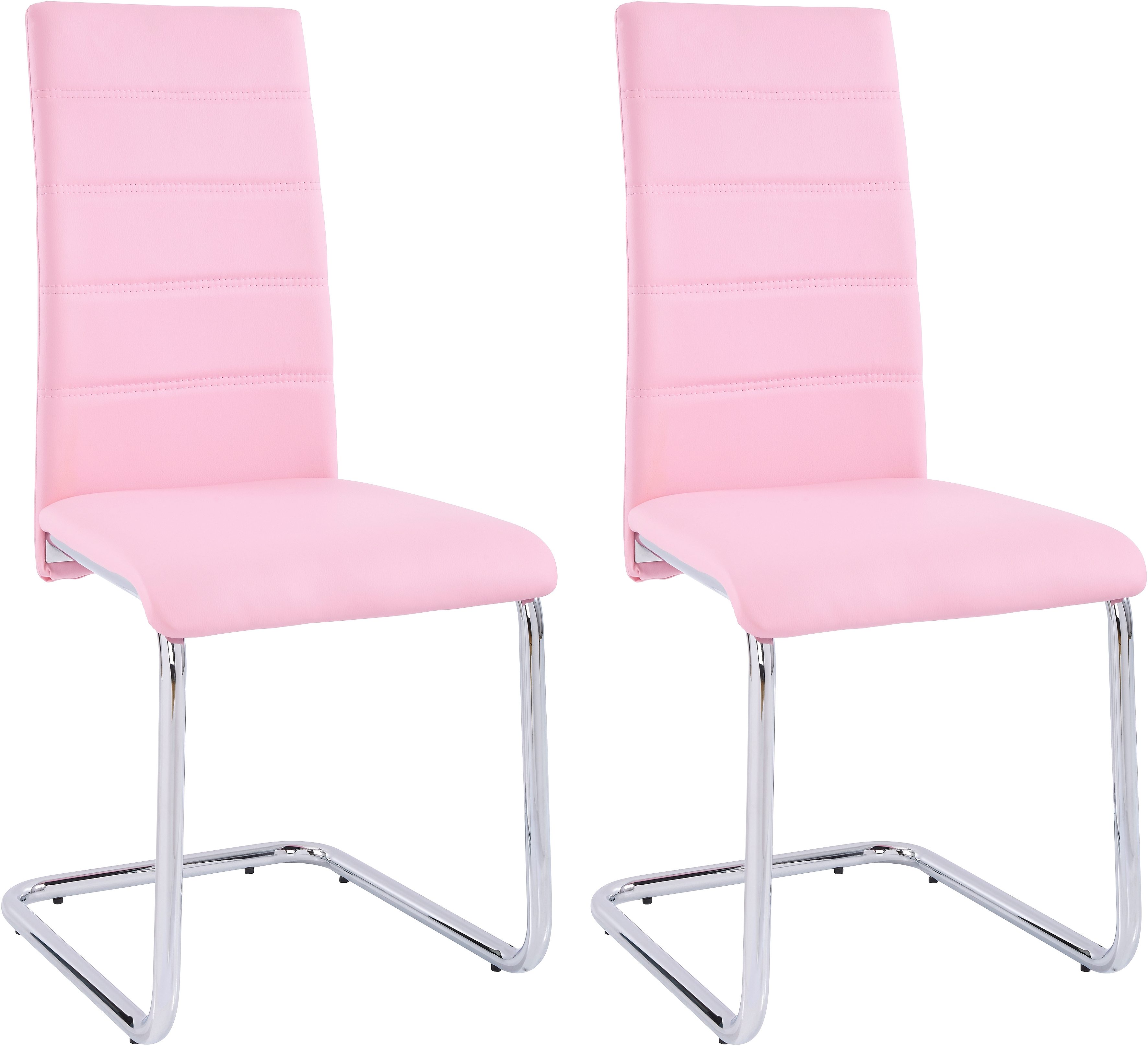 INOSIGN Vrijdragende stoel Adora (2 of set van 4) bekleding in imitatieleer, verchroomd metalen frame (set)