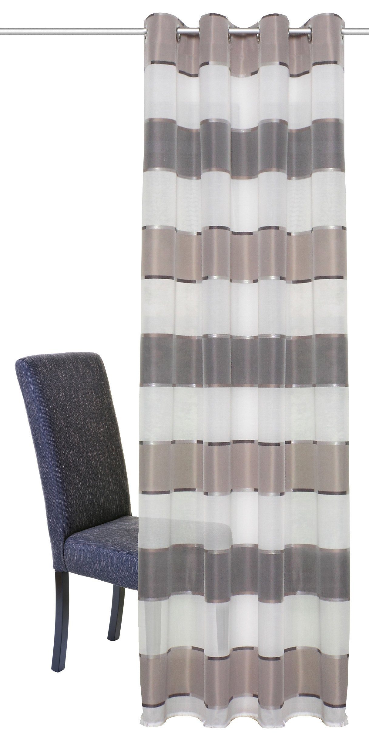 HOME WOHNIDEEN Gordijn DARIAH HxB: 245x140, ondoorzichtig (1 stuk) kant & klaar gordijnen maat H/B: 245/140 cm beige
