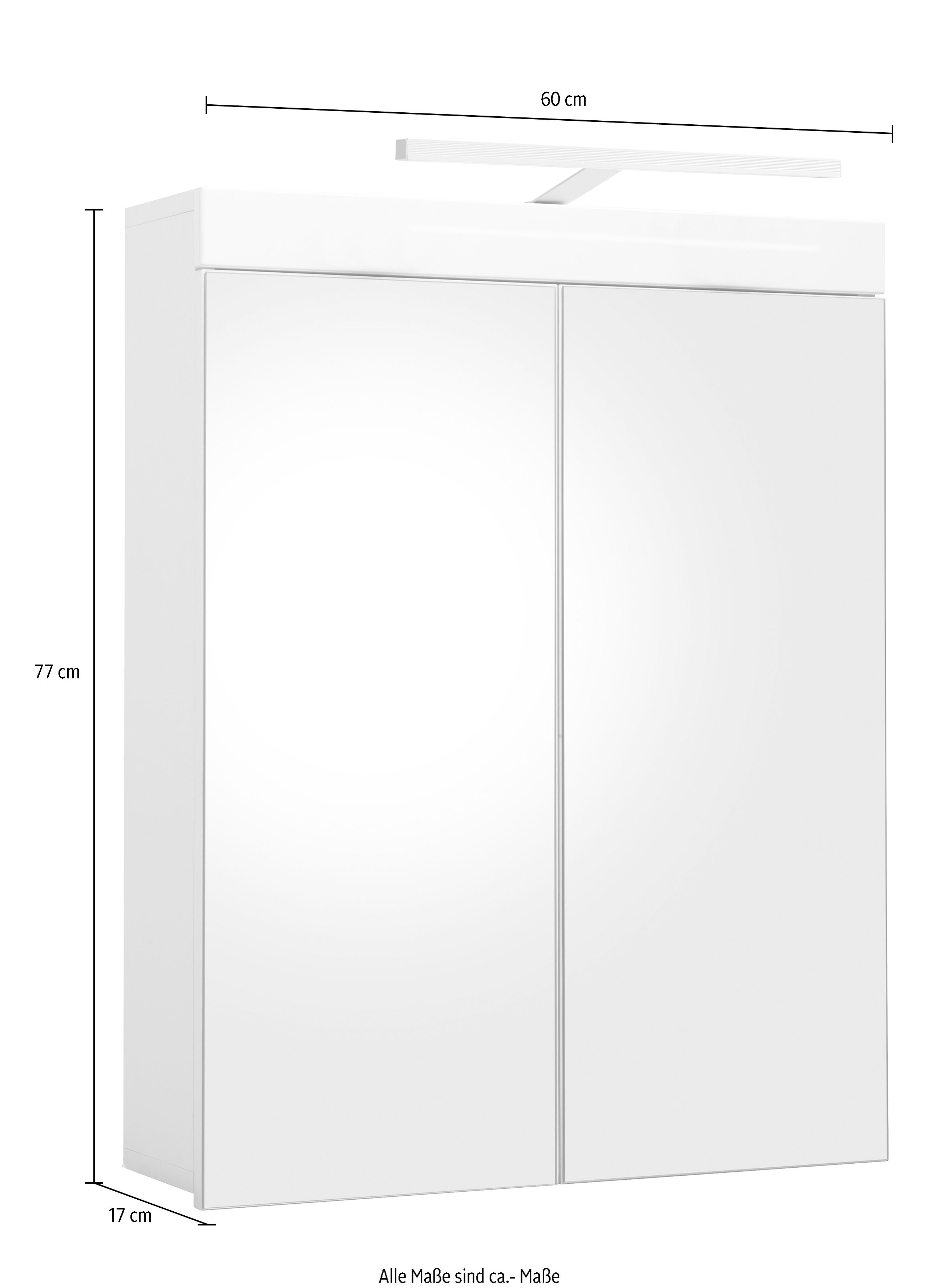 INOSIGN Spiegelkast Avena Badkamerkast optioneel met LED-verlichting - (B/D/H) 60/17/77 cm
