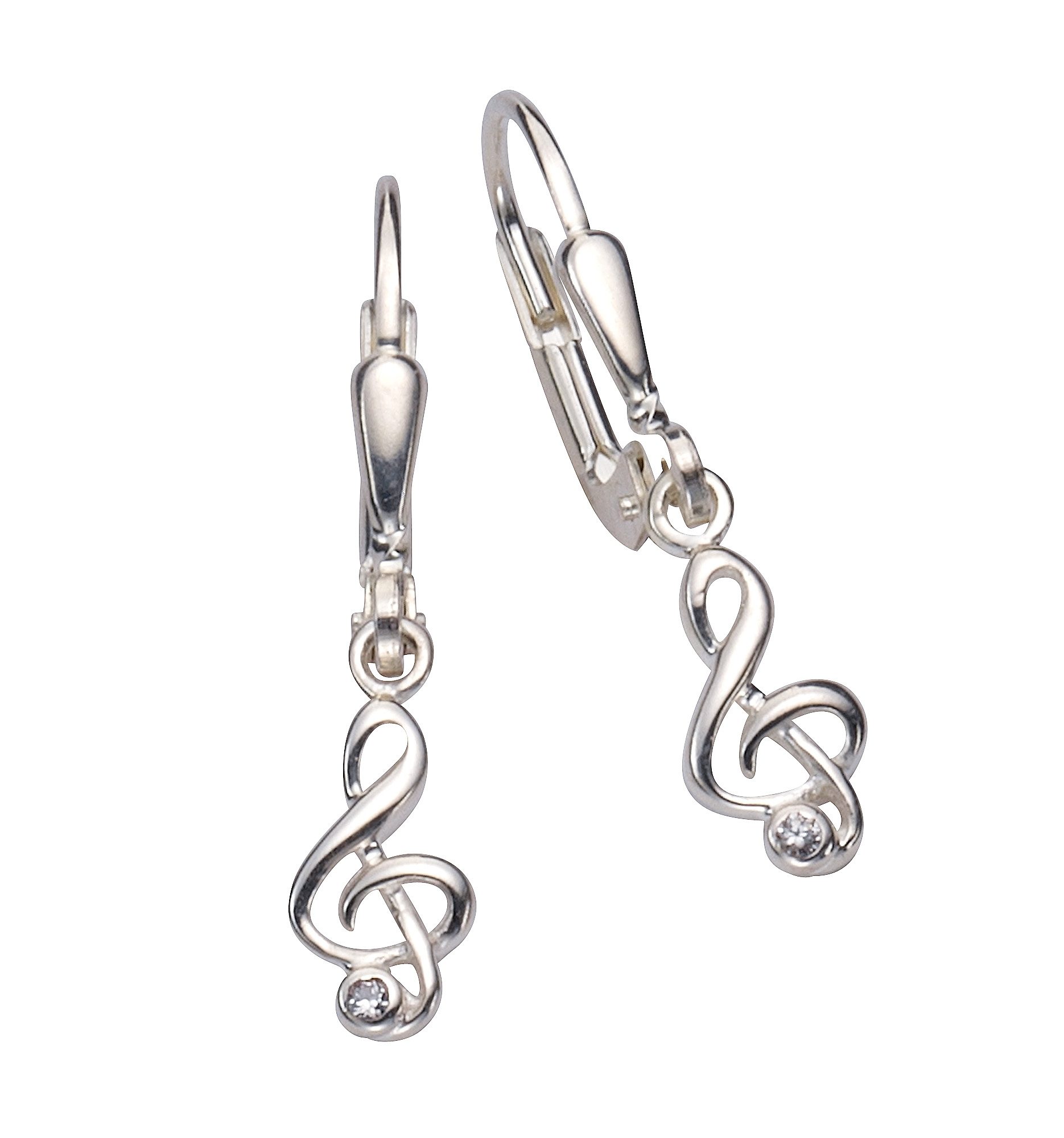 Firetti Paar oorhangers Sieraad cadeau zilver 925 oorbellen patentbeugel notensleutel dames oorbellen zilver