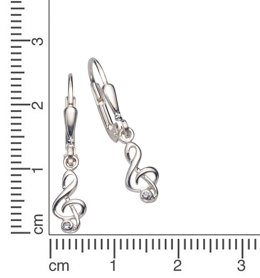Firetti Paar oorhangers Sieraad cadeau zilver 925 oorbellen patentbeugel notensleutel