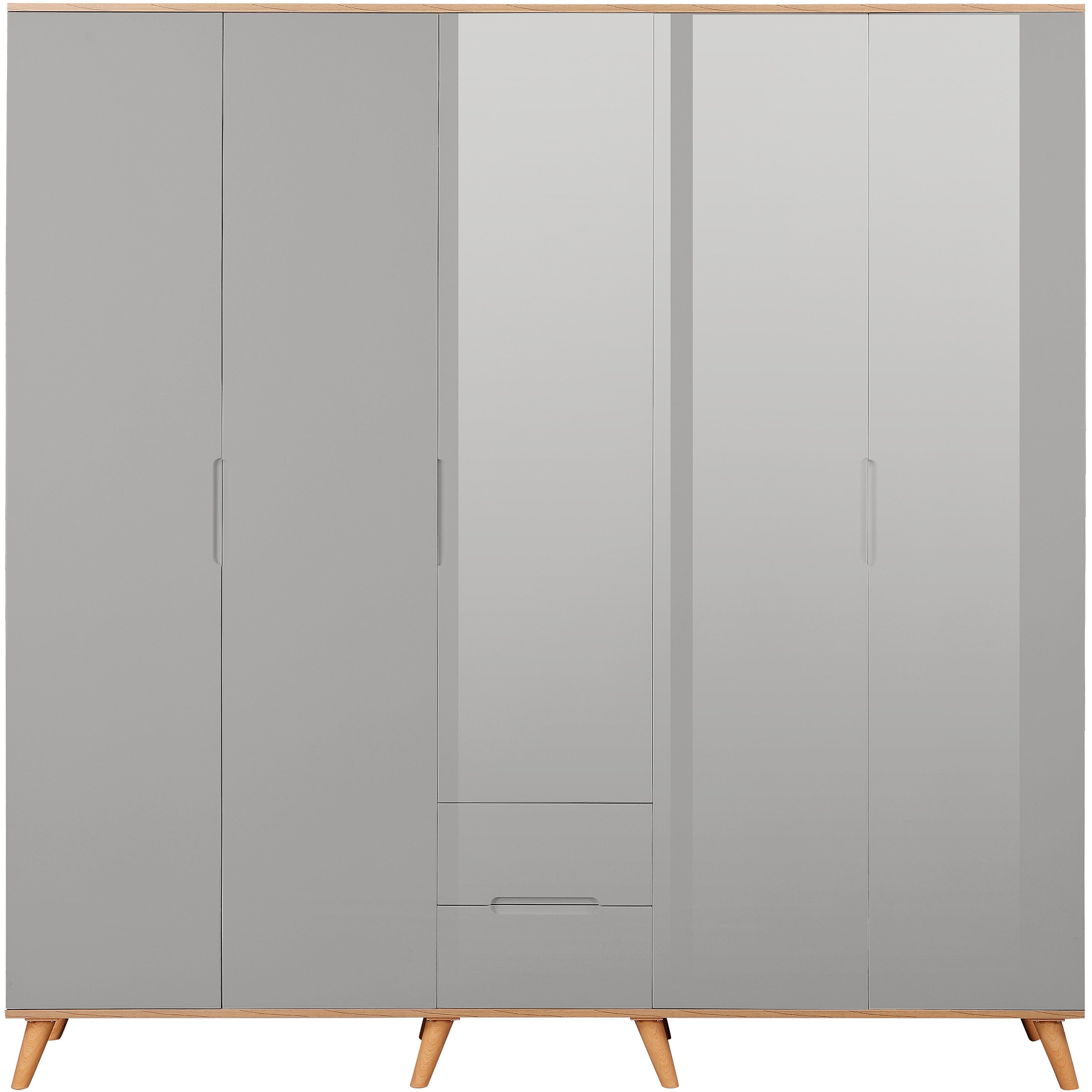 andas Kledingkast Lund slaapkamerkast bestseller in Scandinavisch design Kledingkast met premium binneninrichting, breedte 200 cm hoogglans