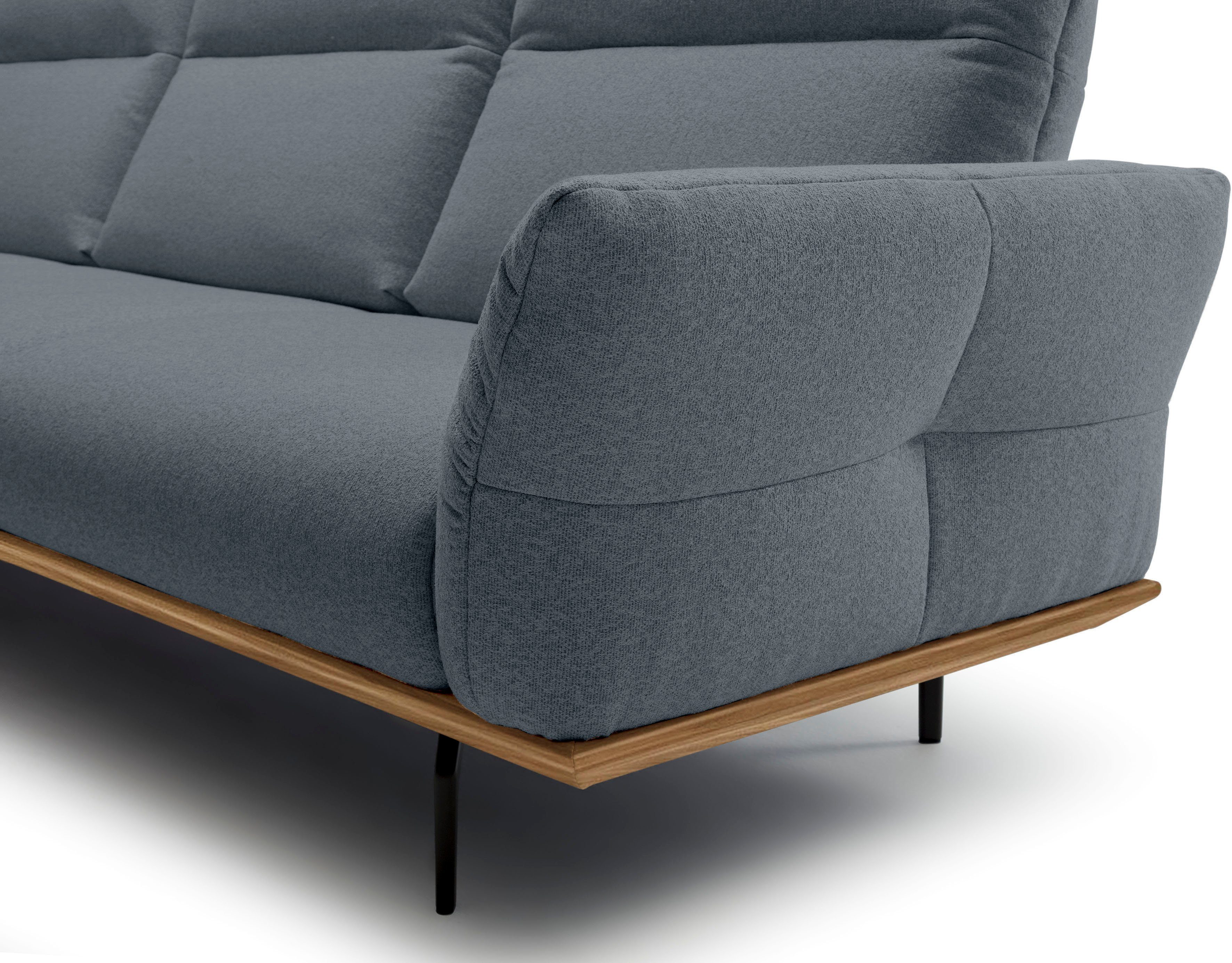 Creation BY ROLF BENZ Hoekbank Hs.460 Sokkel in walnotenhout, onderstel in umbra grijs, breedte 318 cm