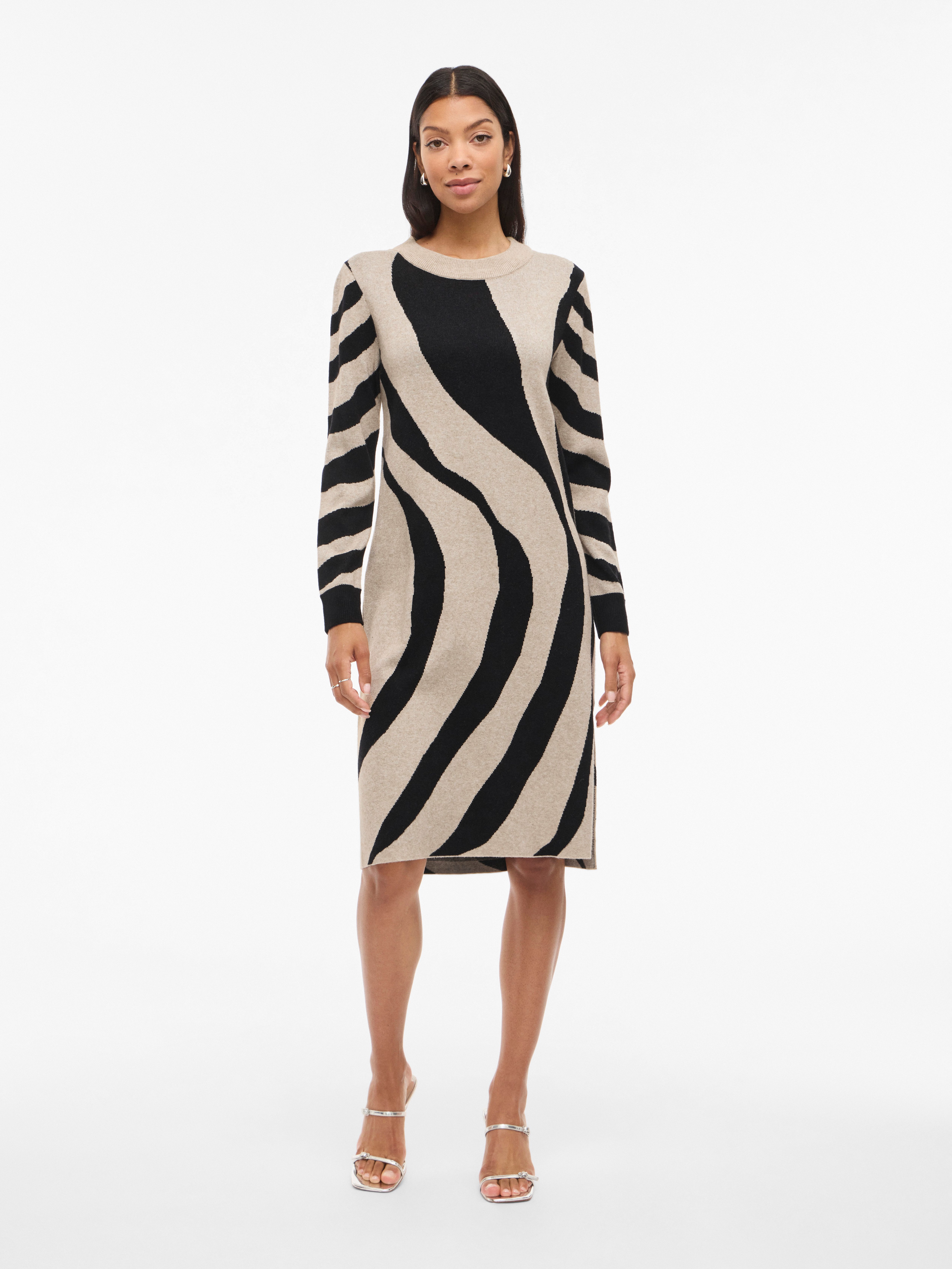 Vila Midi-jurk VITIF CREWNECK KNIT MIDI DRESS- NOOS
