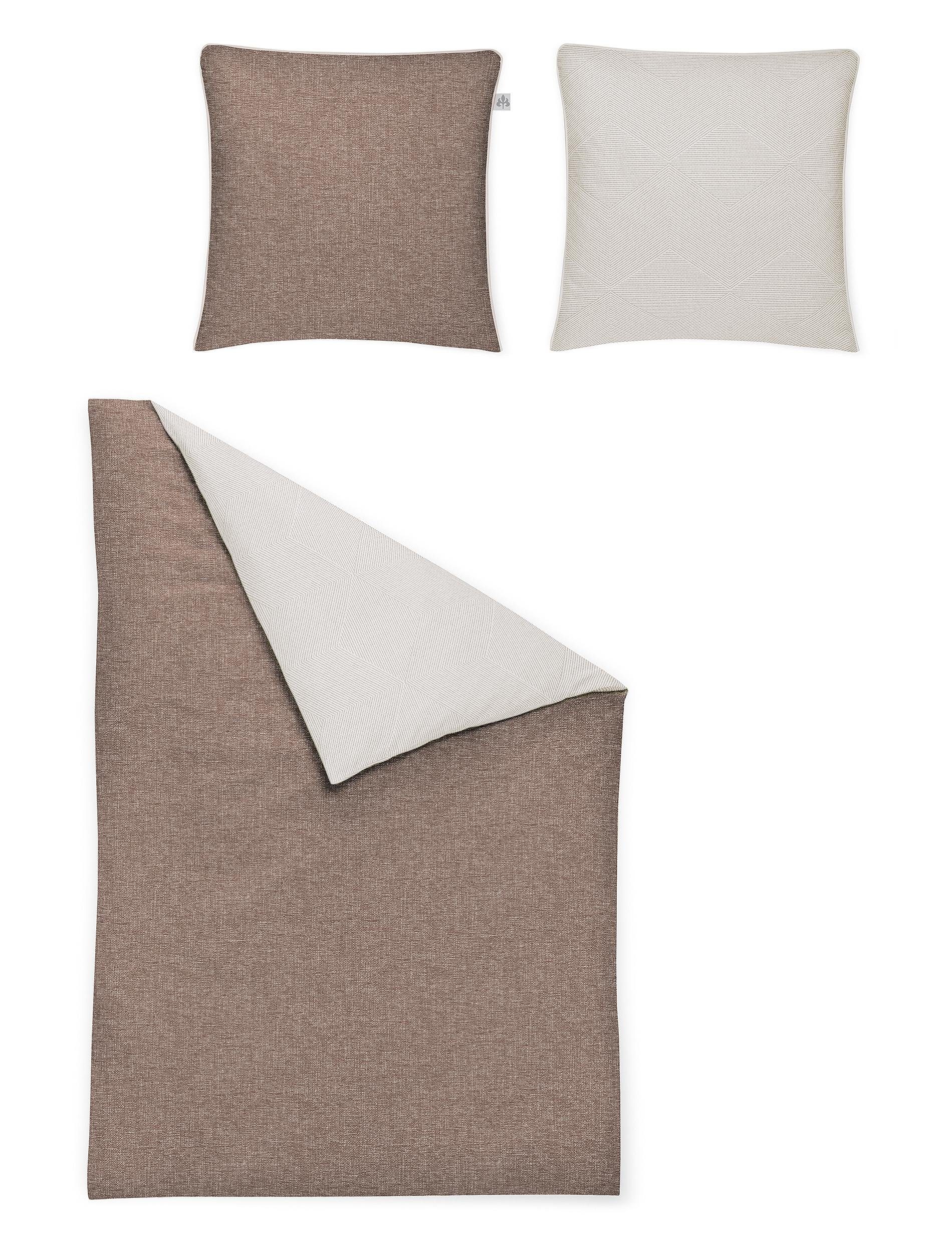 Irisette Tweezijdig te gebruiken overtrekset Crown-K 8404 elegant en van hoge kwaliteit (2-delig) dekbedovertrekken oranje