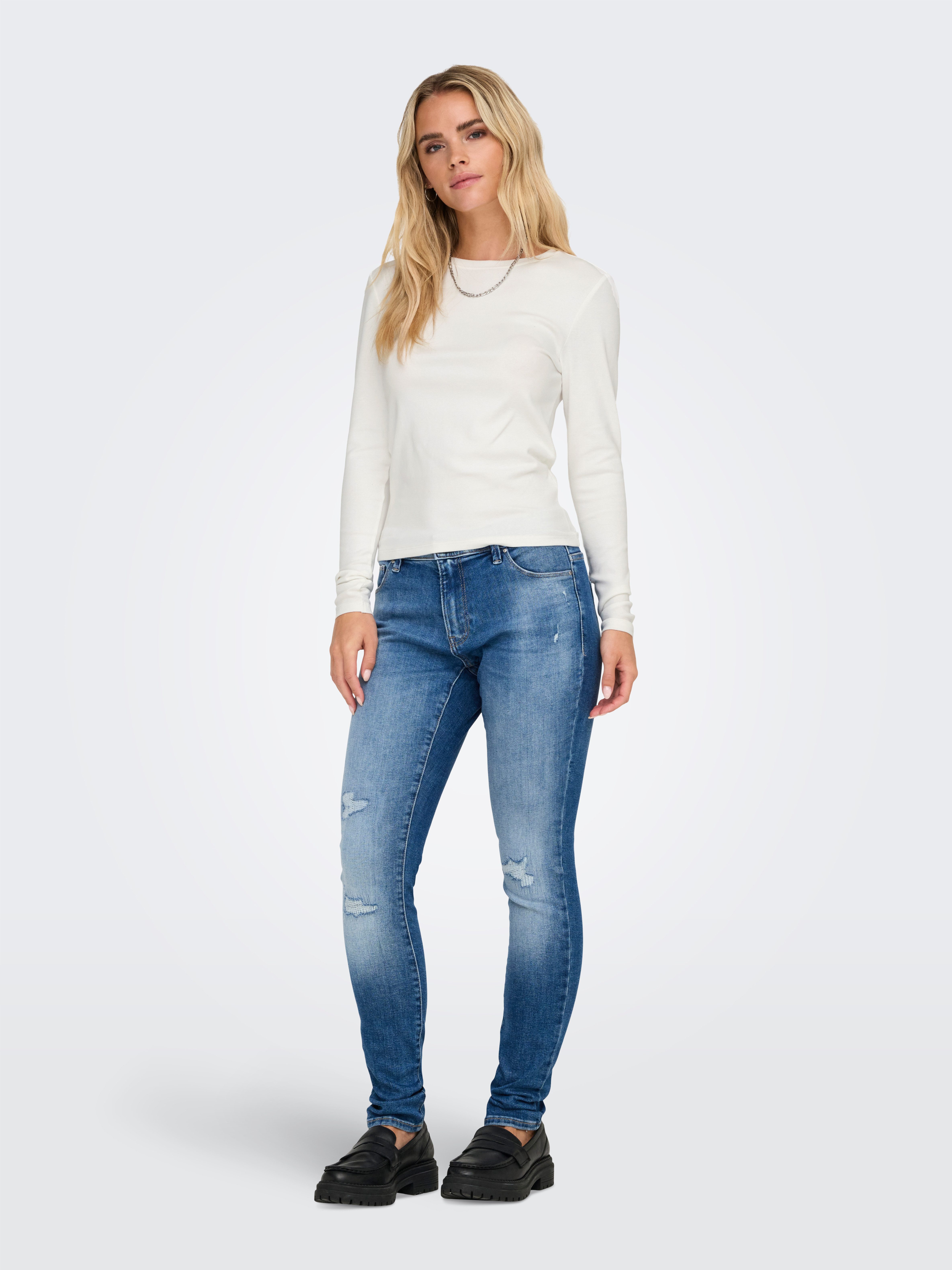 Only Shirt met lange mouwen ONLRILEY O-NECK L/S TOP JRS