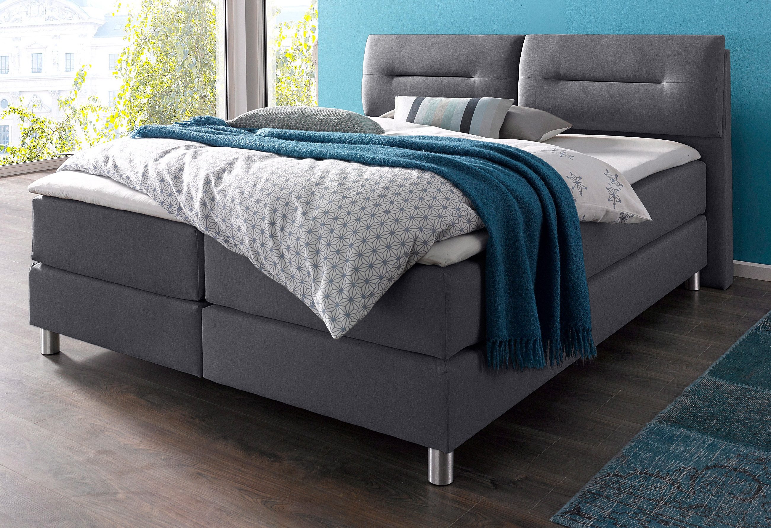 Maintal Boxspring incl. topmatras boxsprings grijs