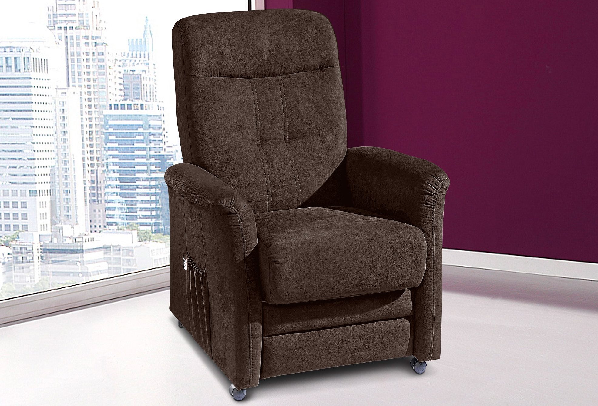 sit&more Relaxfauteuil Charlie naar keuze met motor en opstahulp tv-fauteuils maat Luxe-microvezel ALTARA NUBUCK bruin