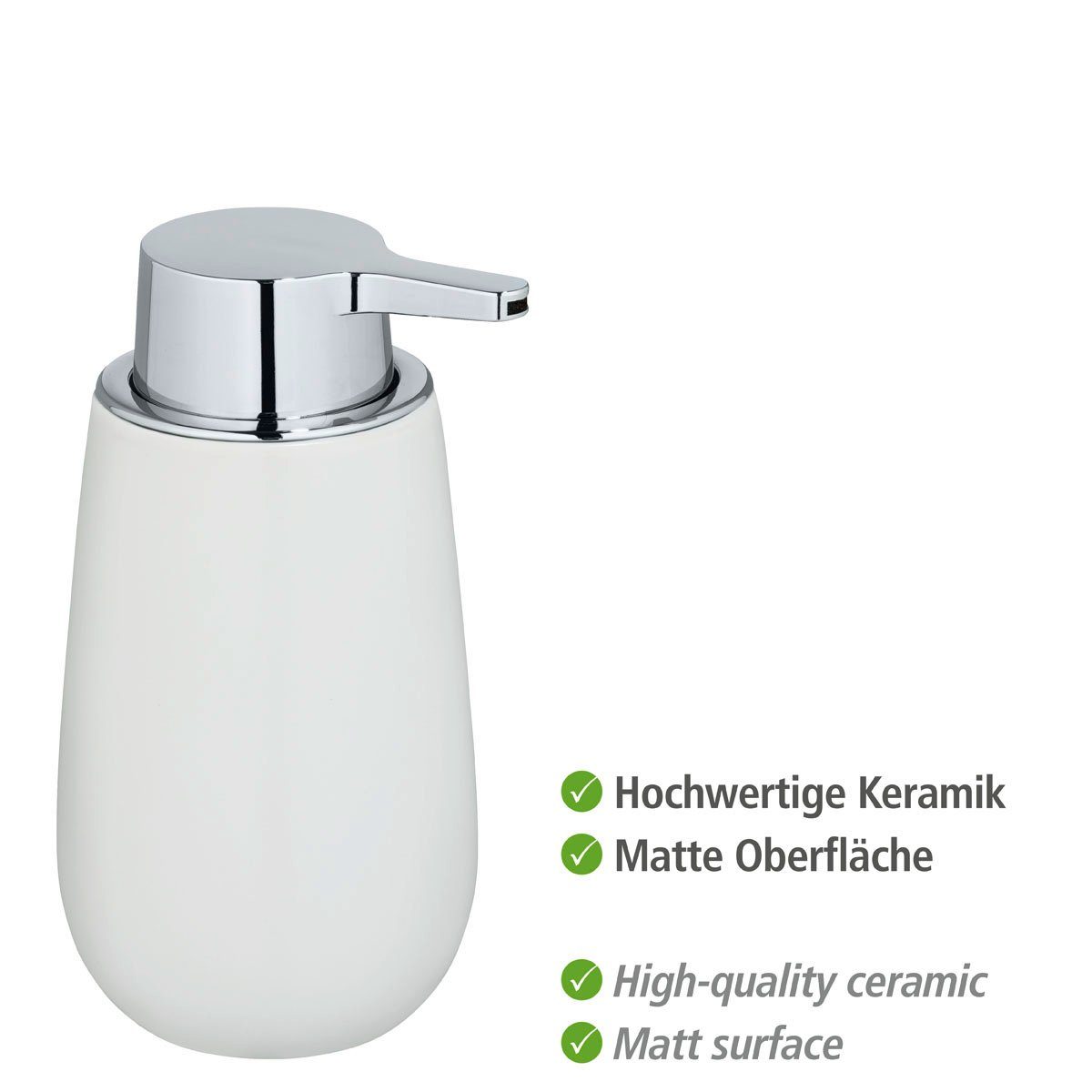 WENKO Zeepdispenser Badi Wit, keramiek, 320 ml (1-delig)