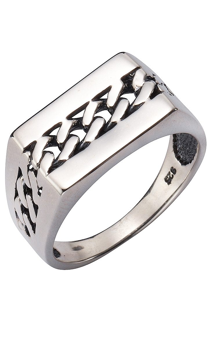 Firetti Ring Sieraad cadeau zilverkleur 925 zilveren ring panzerketting heren ringen maat 20 zilver(kleur)