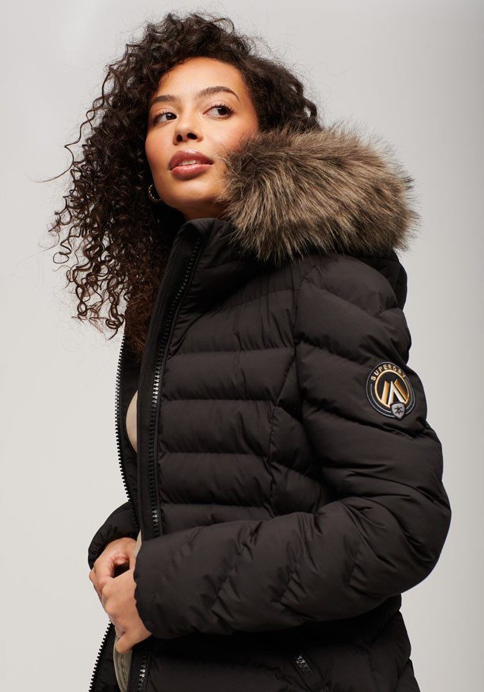 Superdry Gewatteerde jas FUJI NEPPEL HOOD MID LENGTH