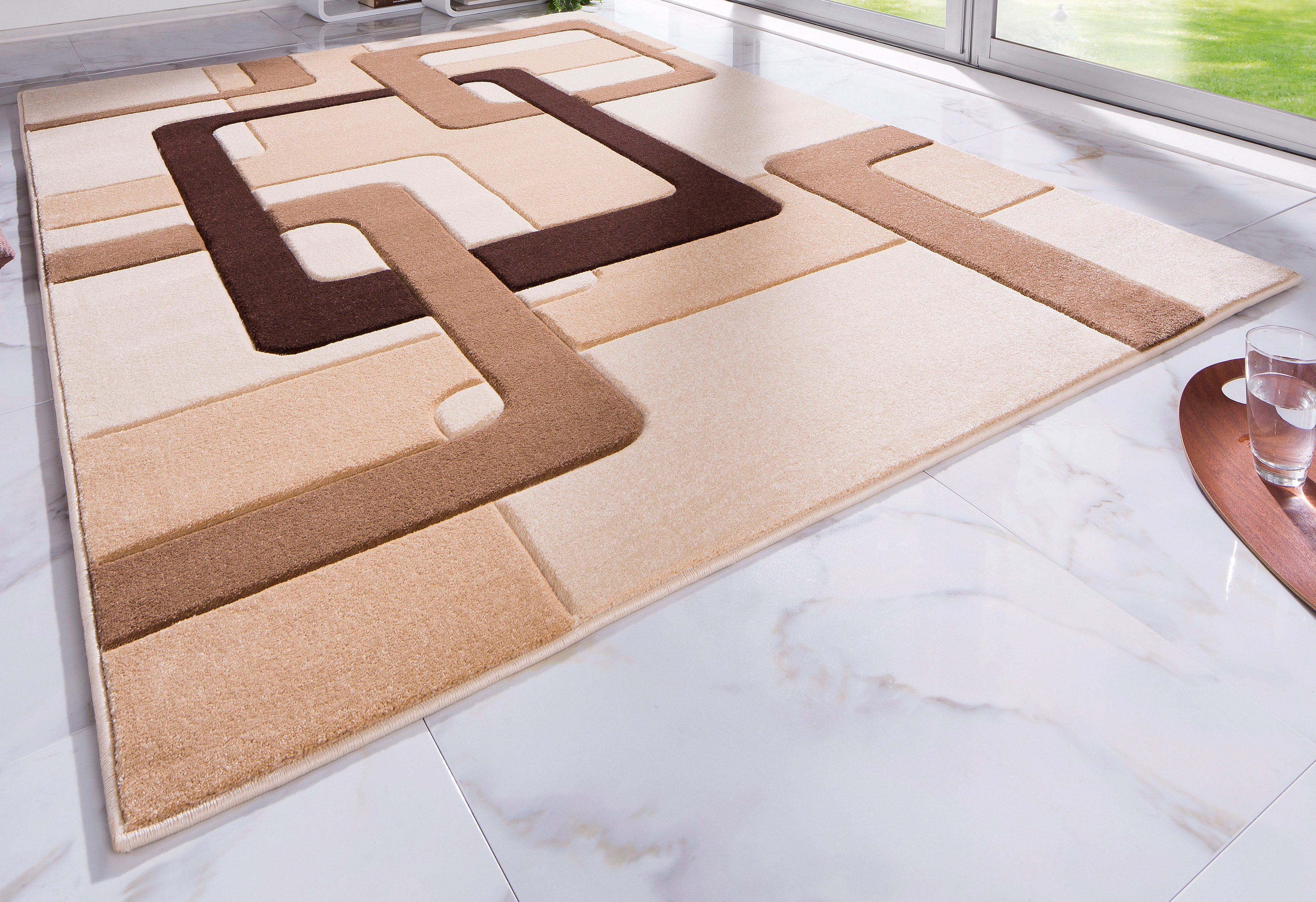 my home Vloerkleed Maxim Hoog-laag effect, kortpolig, 3D-ontwerp, klantenfavoriet