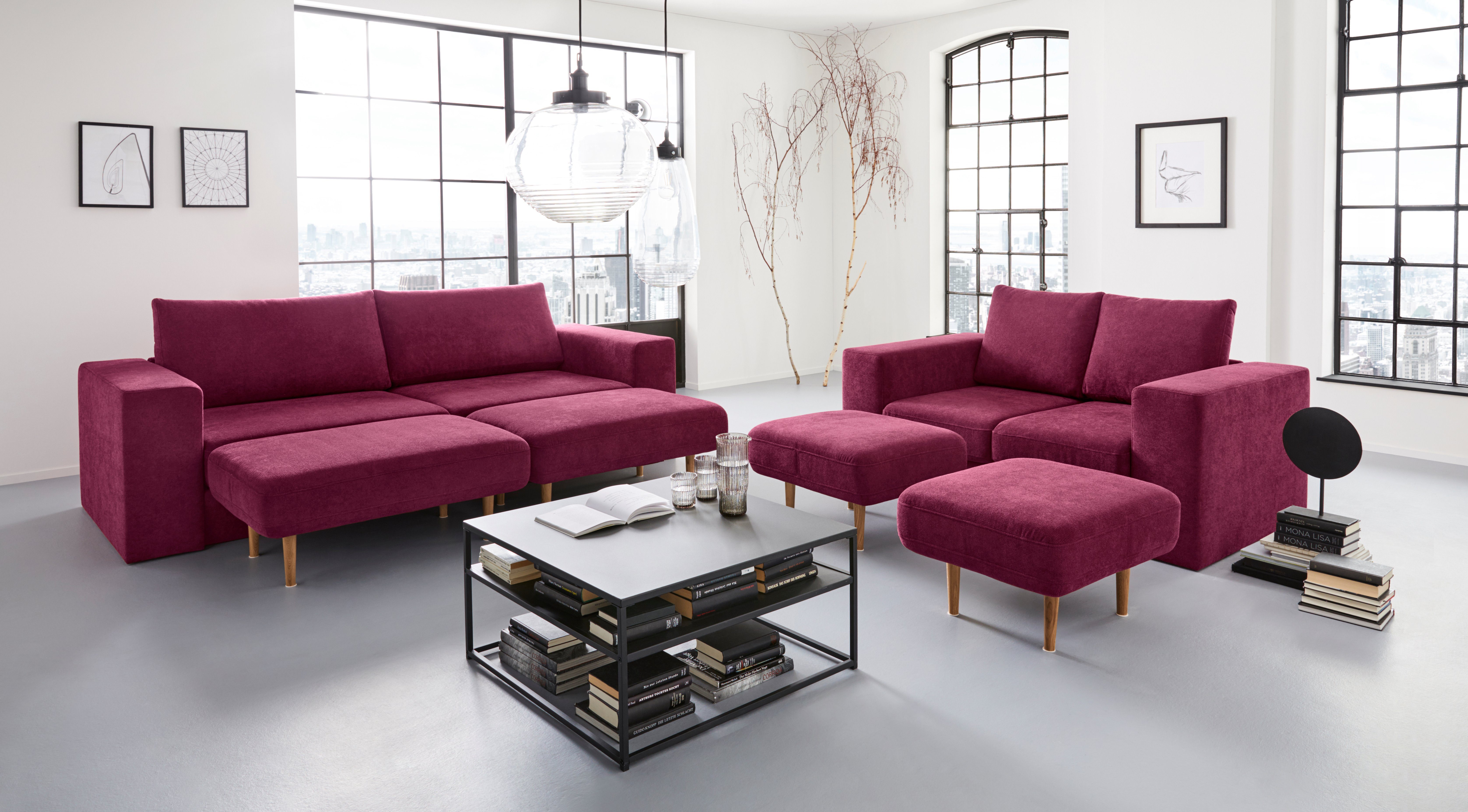 LOOKS BY WOLFGANG JOOP 2-zitsbank Looksv Aan te passen bank: de bank wordt bank met 2 hockers