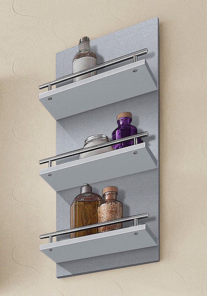 Schildmeyer Wandplank Nikosia Breedte 30 cm, 3 plateaus, met metalen reling