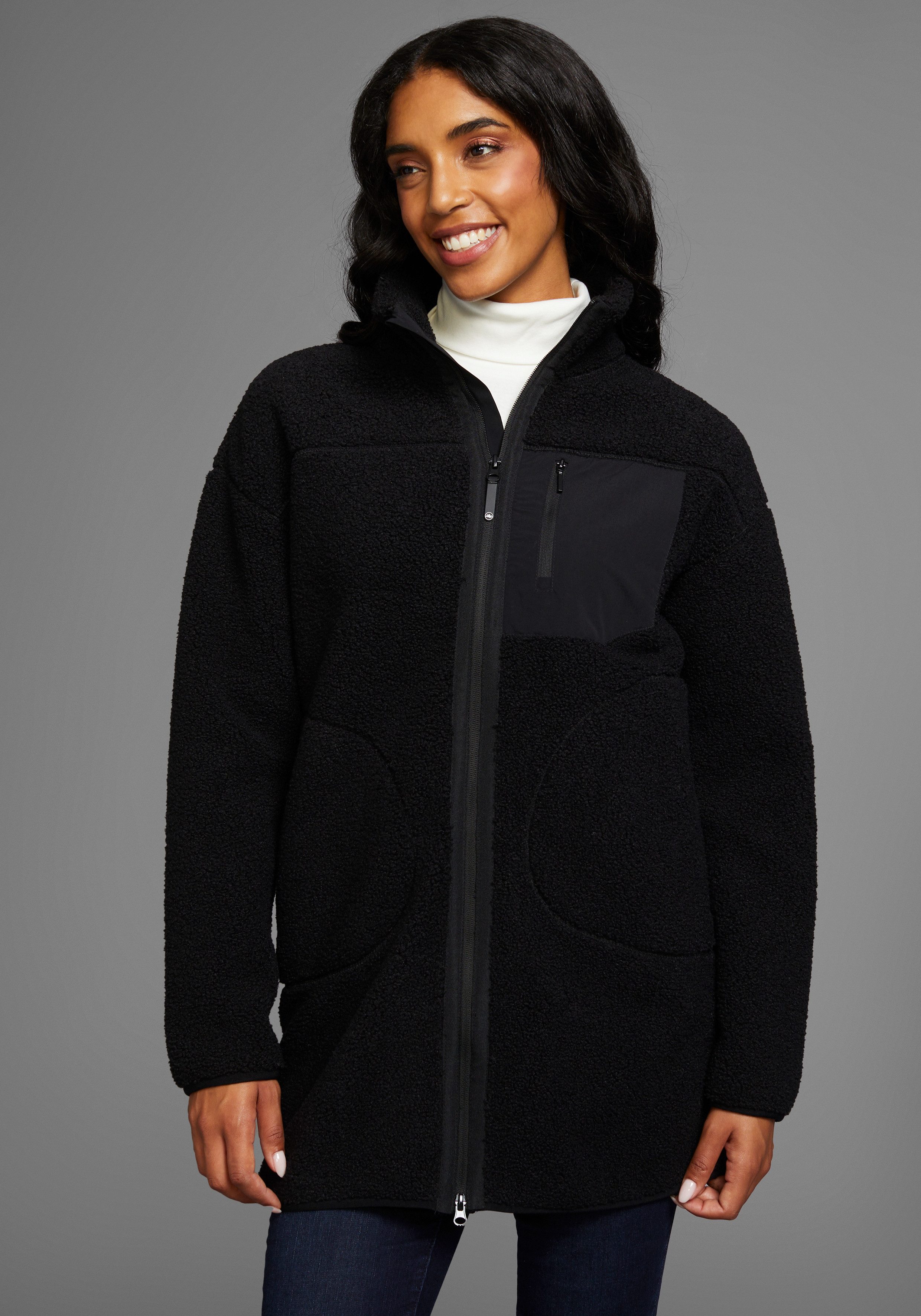 Polarino Fleecejack van fleece ademend sneldrogend