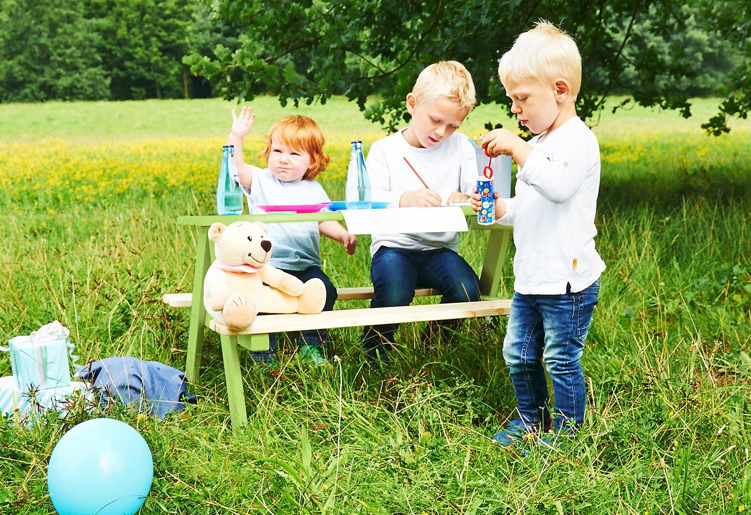 Pinolino® Kinderzithoek voor in de tuin Nicki Picknicktafel, BxHxD: 90x79x50 cm