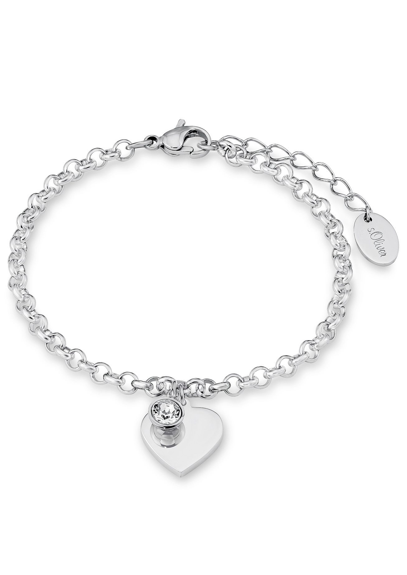 s.Oliver Armband 9023998, hart met zirkoon (synthetisch) dames armbanden zilver(kleur)